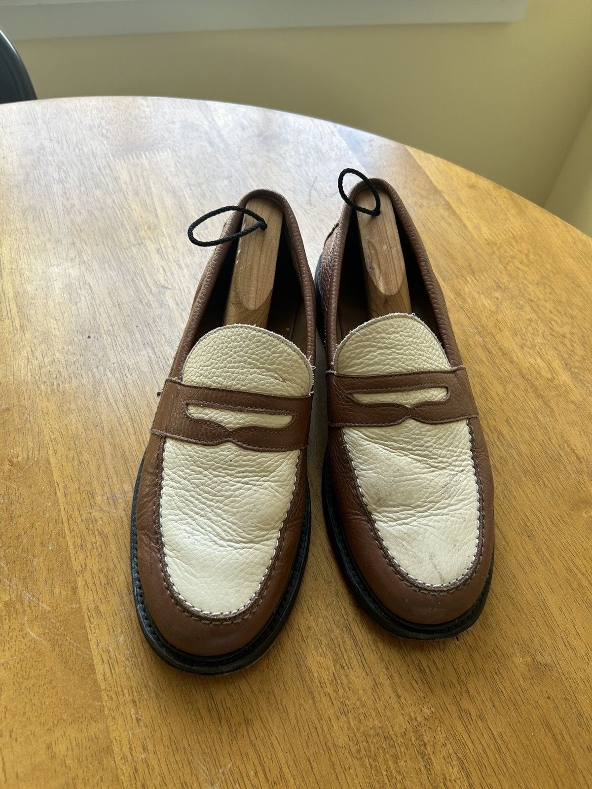 Aime Leon Dore Brown and white penny loafers Size US 9 / EU 42 - 1 Thumbnail