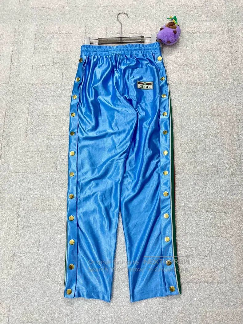Gucci Gucci Silk-line buckle drawstring tie sports casual pants Size US 27 - 2 Thumbnail