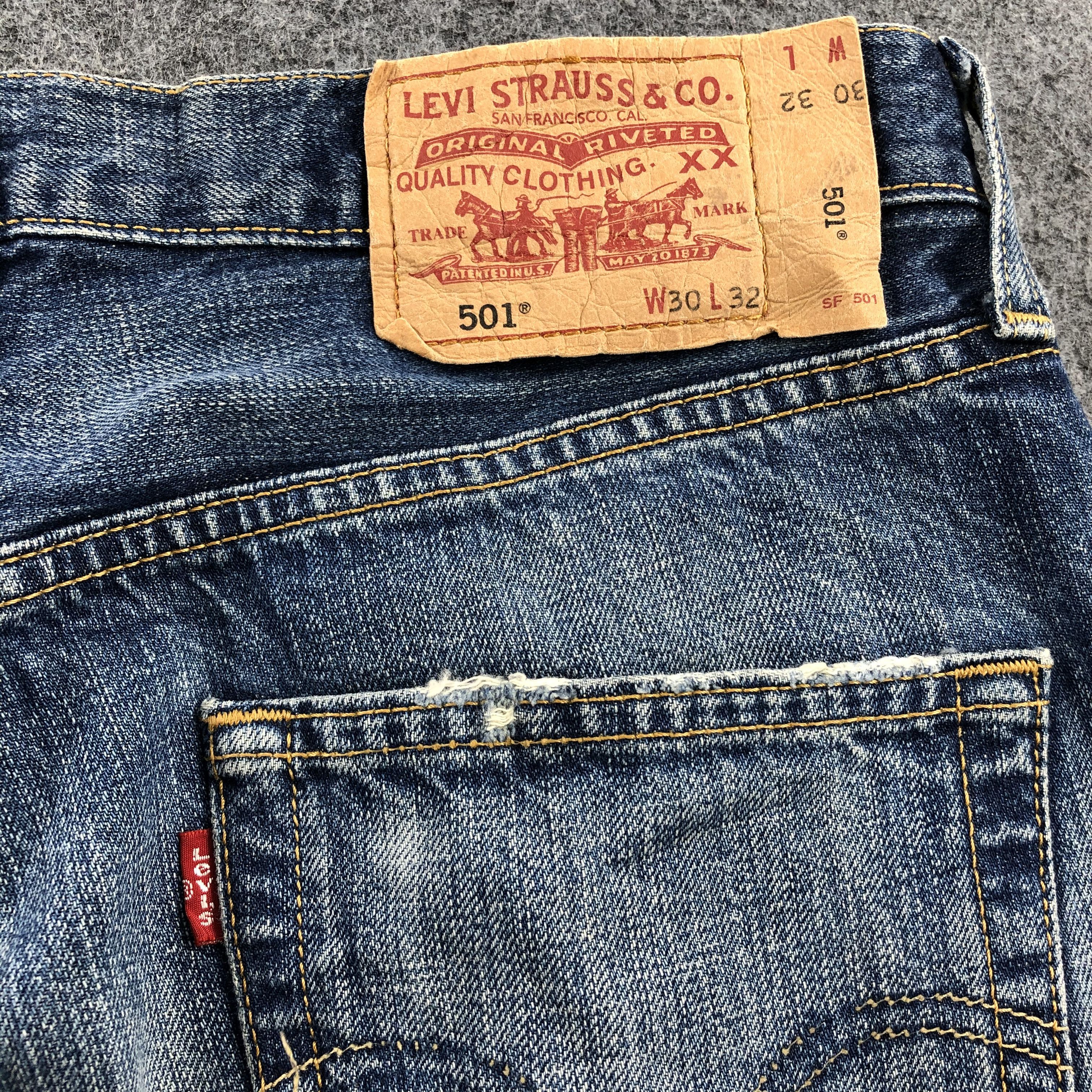 Levi's Vintage 90s Blue Wash Levis 501 Jeans-JM1399 Size US 32 / EU 48 - 6 Thumbnail
