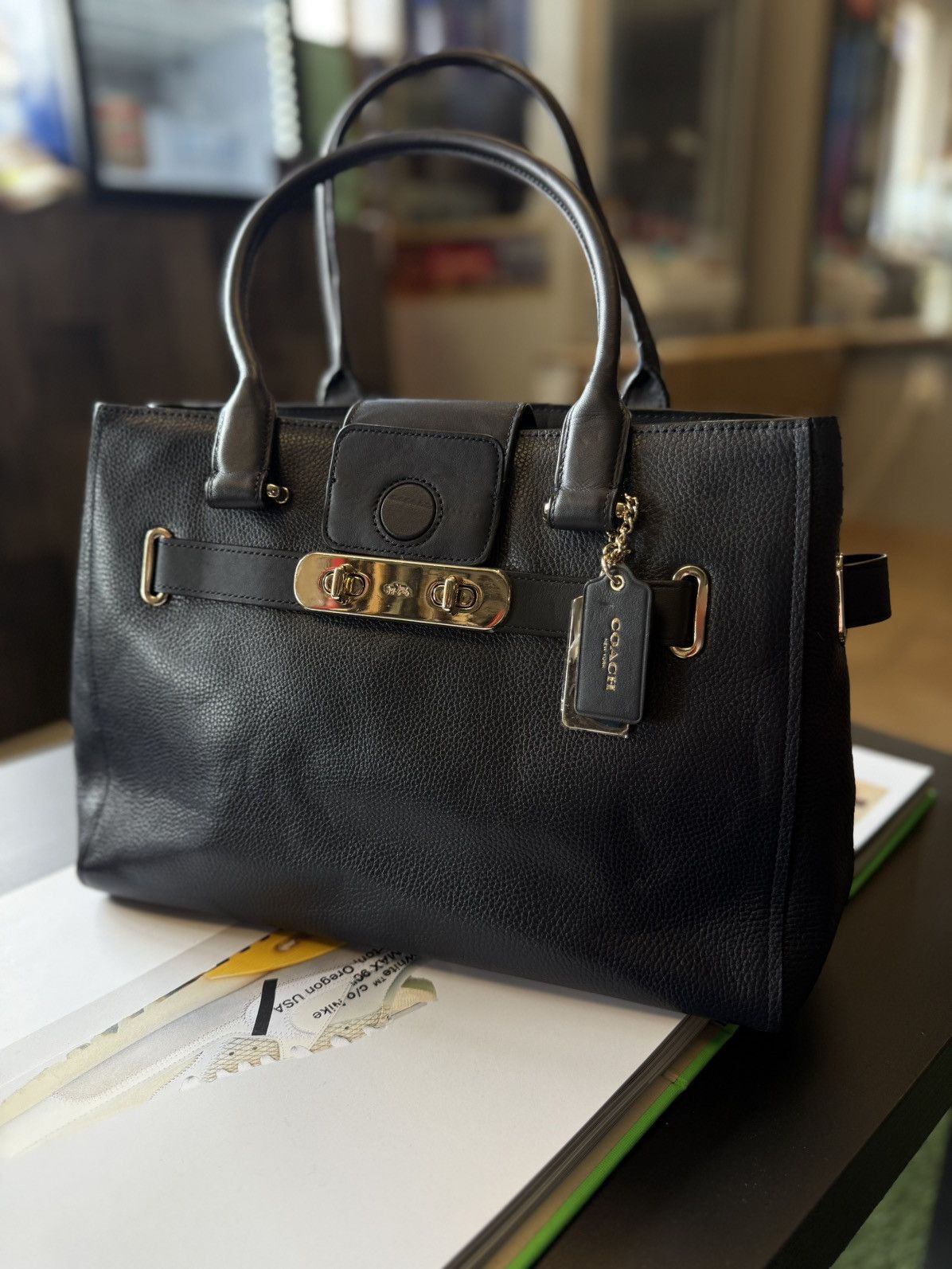 Coach Women’s Purse Black Coach Leather Shoulder Bag Size ONE SIZE - 2 Thumbnail