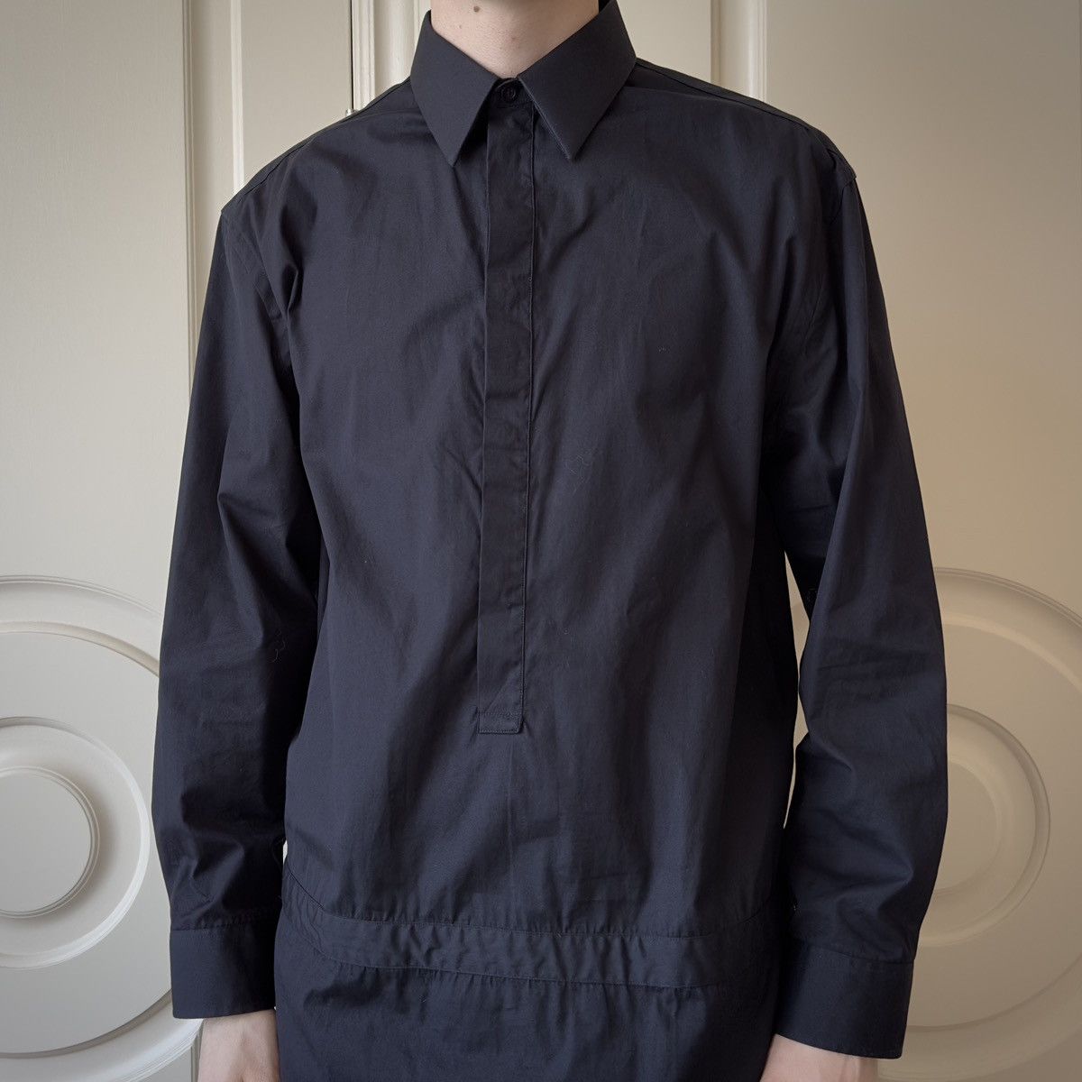 Givenchy Givenchy S/S 2013 Tisci-Era Elongated Black Dress Shirt Size US M / EU 48-50 / 2 - 4 Thumbnail