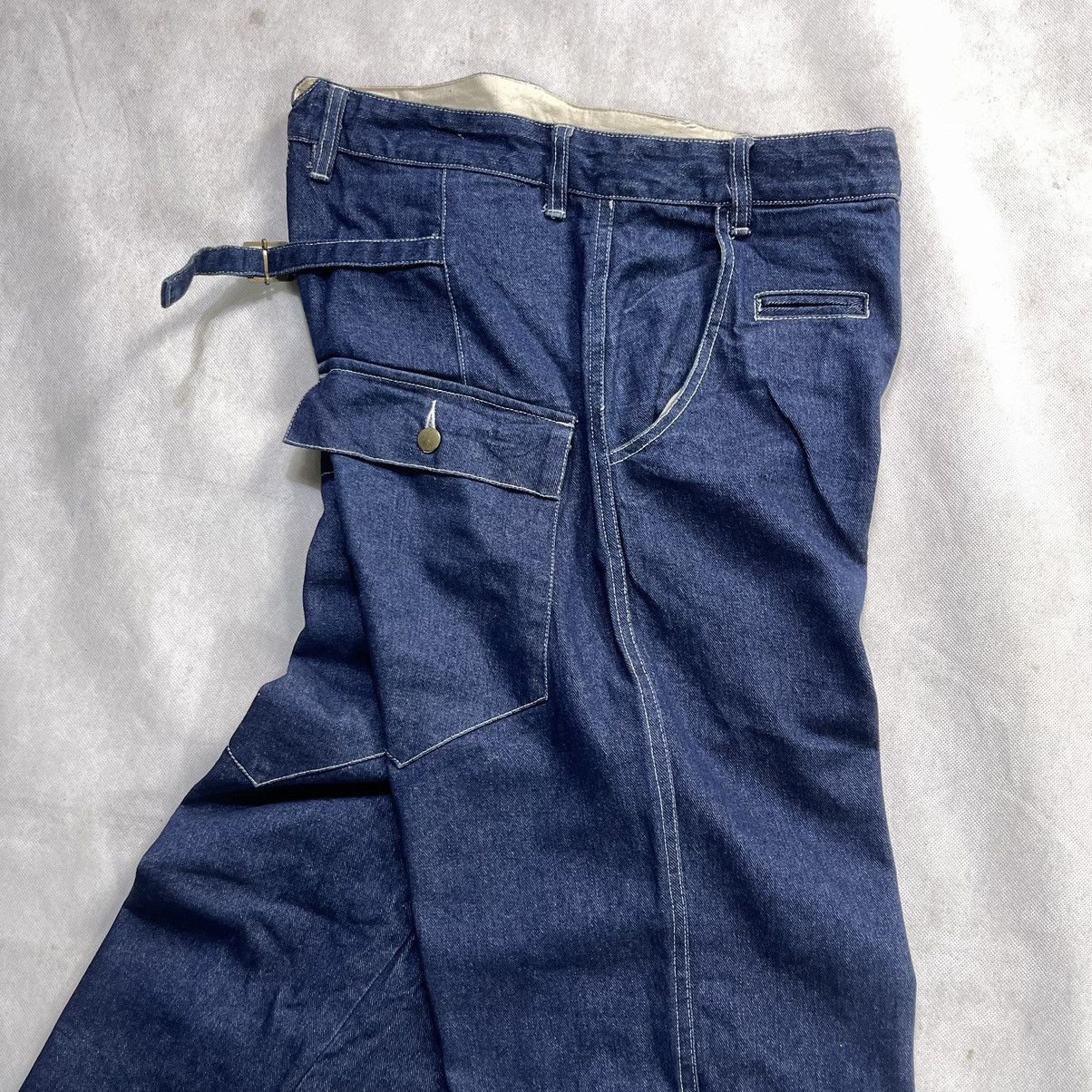 Designer Casper John Drop Crotch Pocket Cinch Back Denime Jeans Size US 32 / EU 48 - 8 Thumbnail