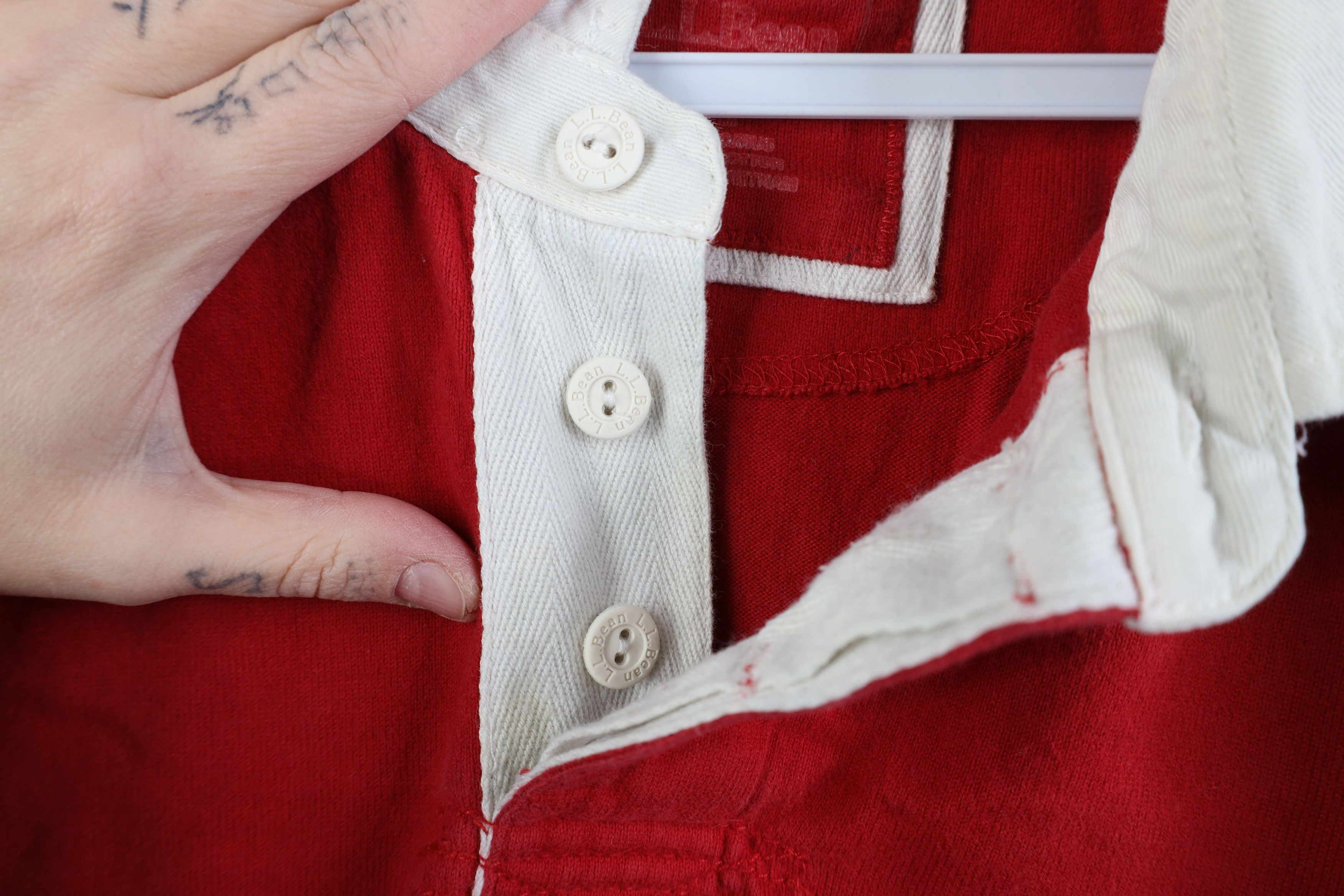 L.L. Bean Vintage LL Bean Heavy Elbow Patch Long Sleeve Rugby Polo Red Size US L / EU 52-54 / 3 - 4 Thumbnail
