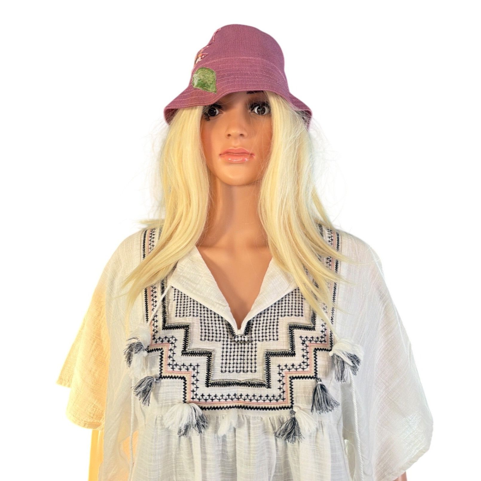 Kangol Kangol OS Embroidered Bucket Hat Floral Rose Pink Vintage HT Size ONE SIZE - 5 Thumbnail