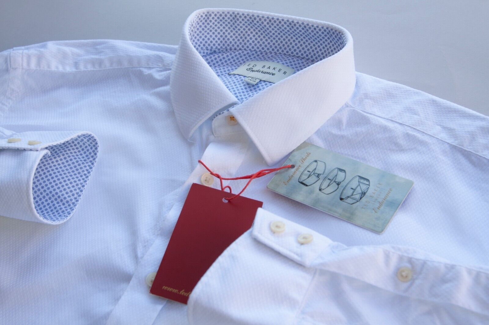 Ted Baker Ted Baker Etrigan Cotton Endurance Dress Shirt 34/35 White Size US L / EU 52-54 / 3 - 9 Thumbnail
