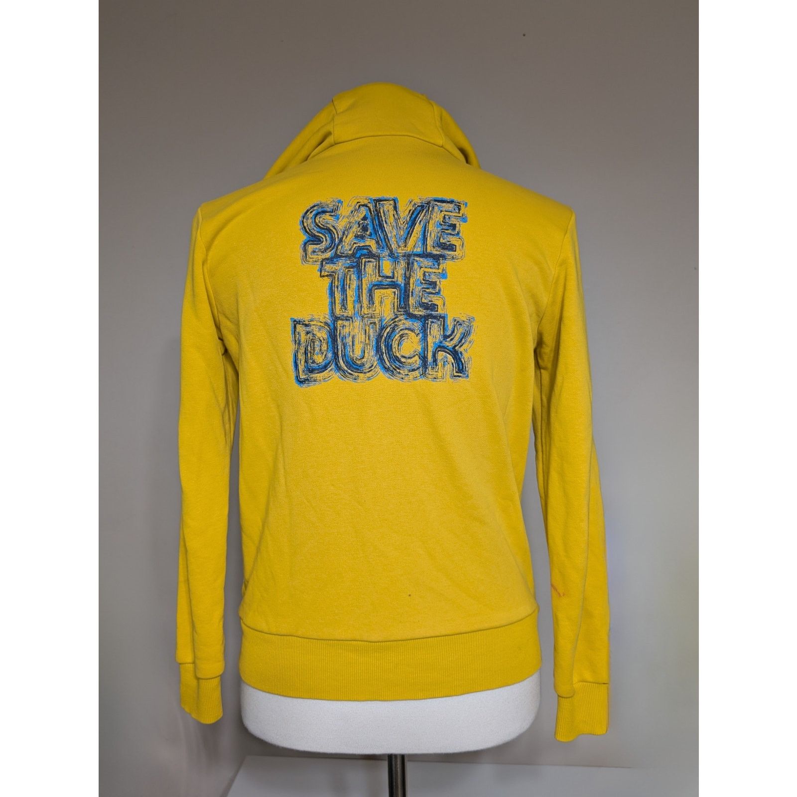 Save The Duck Save The Duck Logo Print Full Zipped Yellow Hoodie Jacket Size XL / US 12-14 / IT 48-50 - 3 Thumbnail