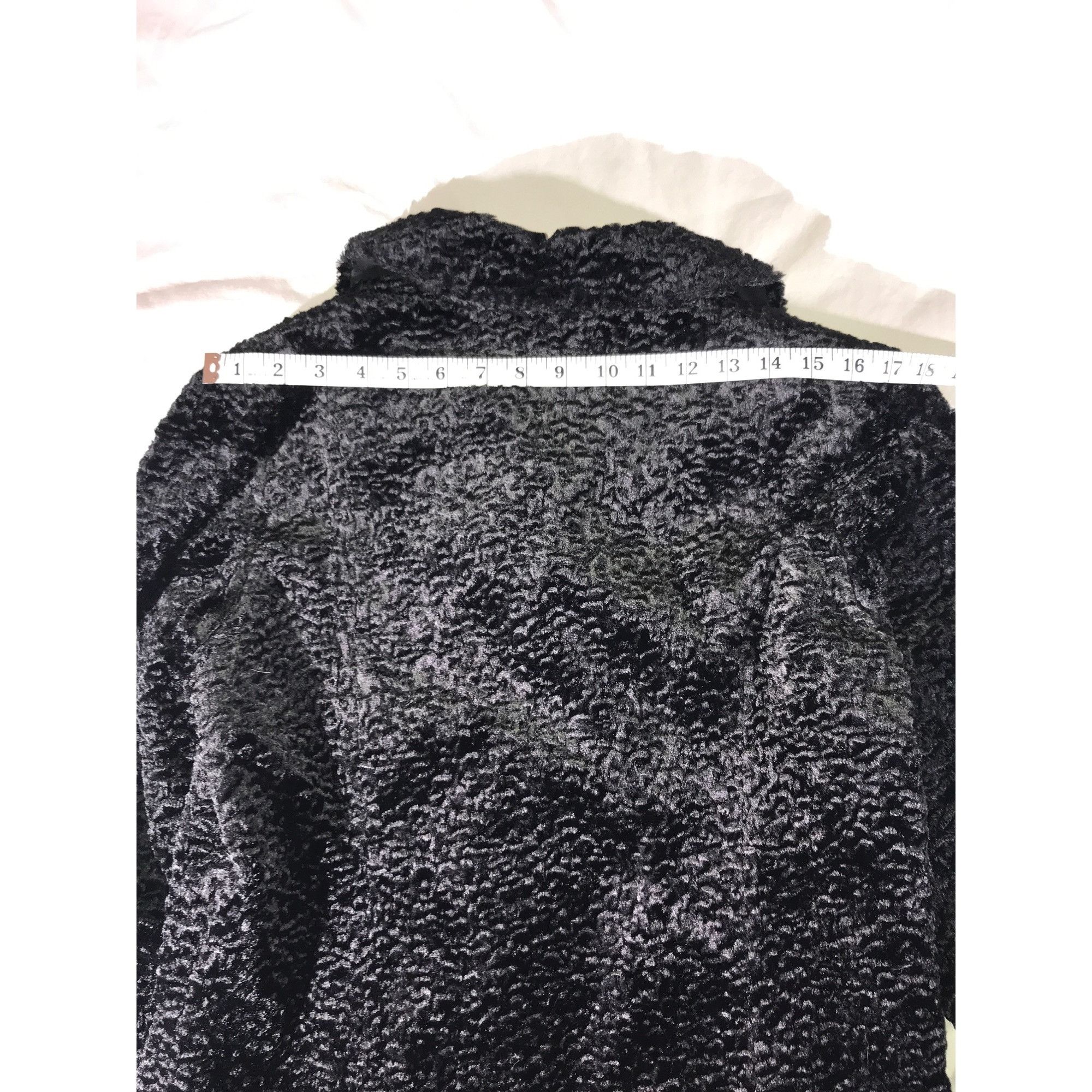 Vintage 1Madison Women's Black Persian Lamb Faux Fur Jacket Coat Size S / US 4 / IT 40 - 6 Thumbnail