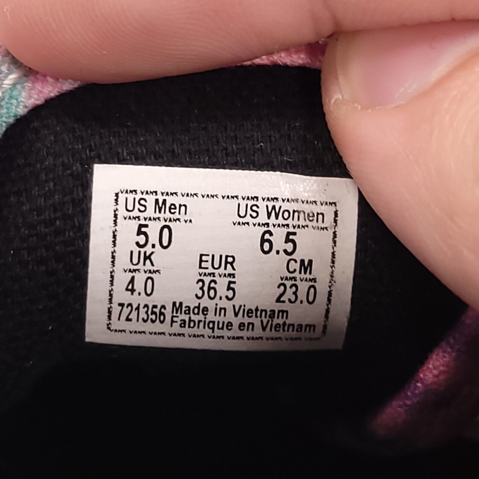 Vans Vans Off the Wall Shoe Womens Size 6.5 Mens 5 721356 Multi Size US 6.5 / IT 36.5 - 9 Thumbnail