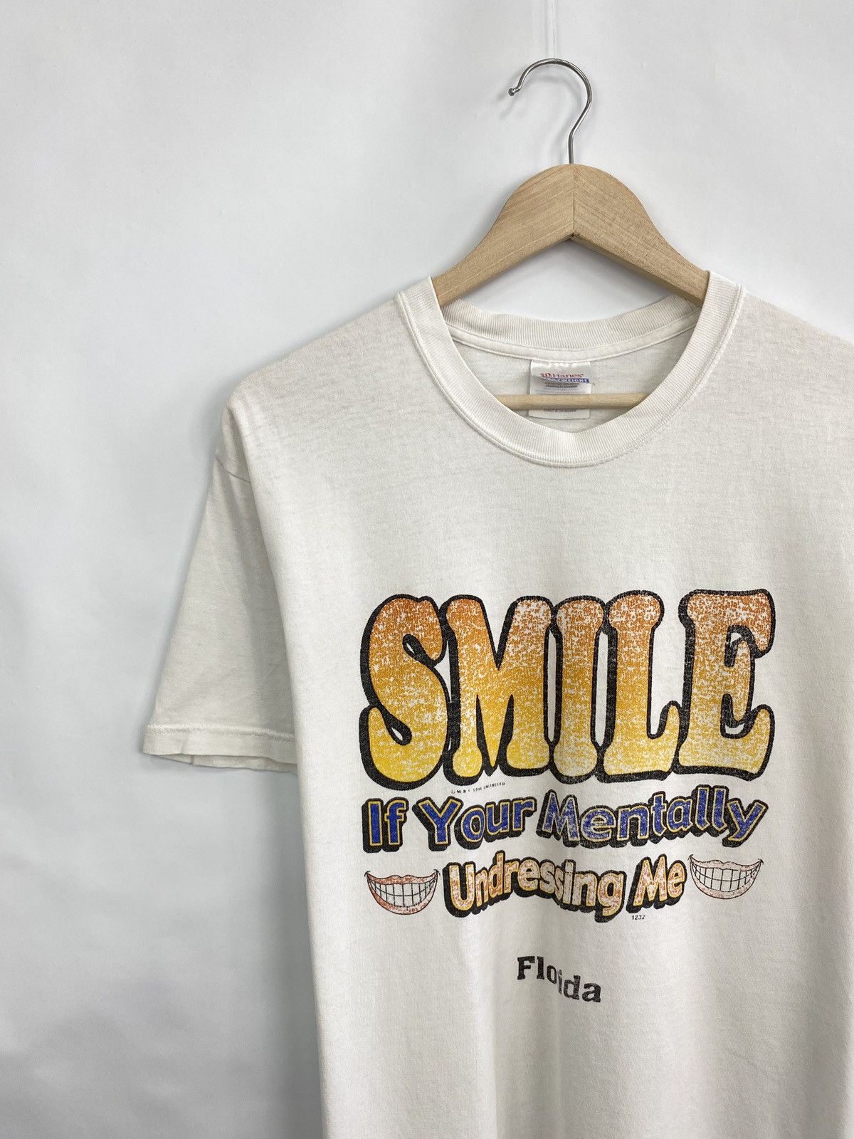 Hanes Vintage 90s Smile If You Mentally Undressing My t-shirt rare Size US M / EU 48-50 / 2 - 2 Thumbnail