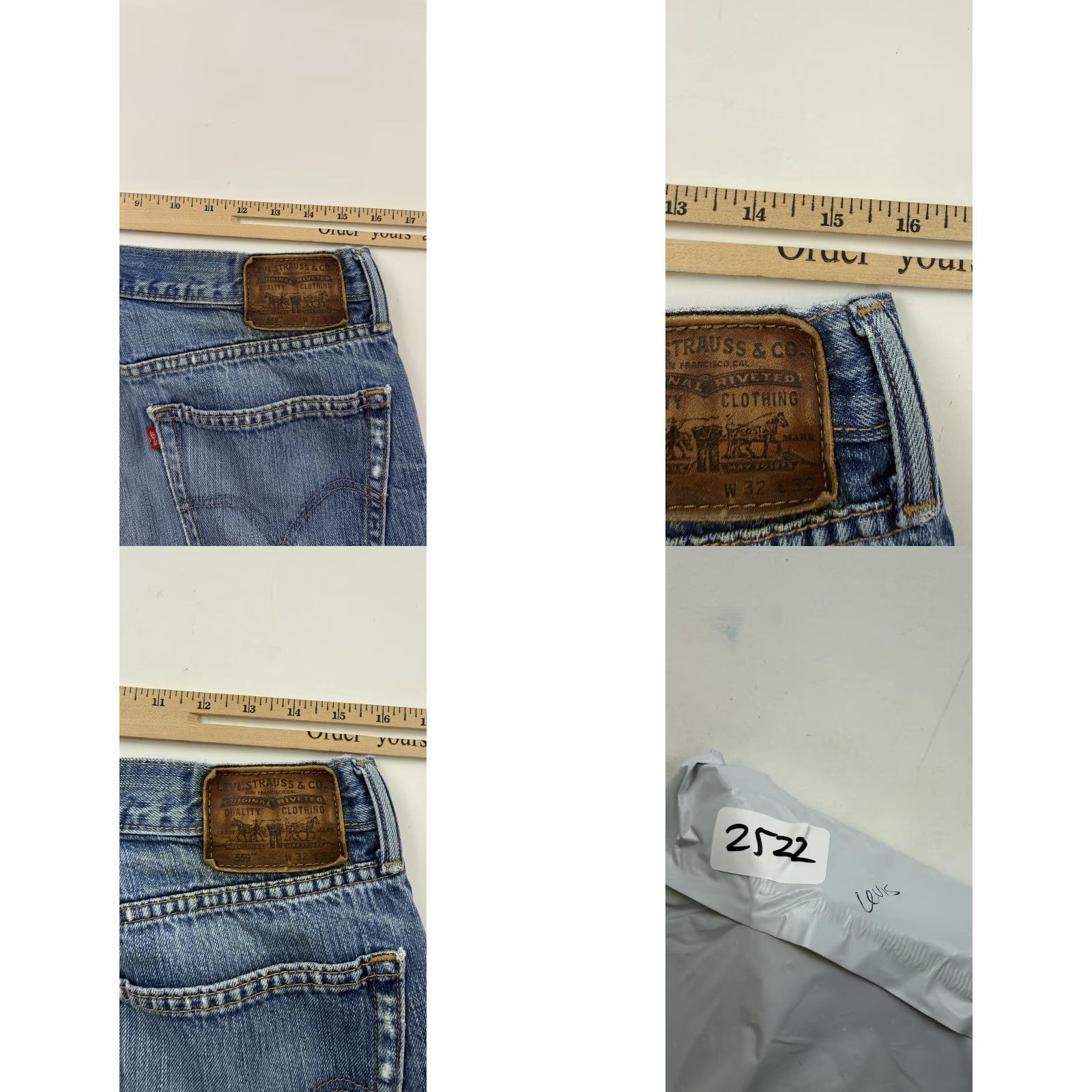 Levi's Levi's 559 Jeans Mens 32x30 Blue Relaxed Straight Distressed Medium Wash Denim Size US 32 / EU 48 - 9 Thumbnail