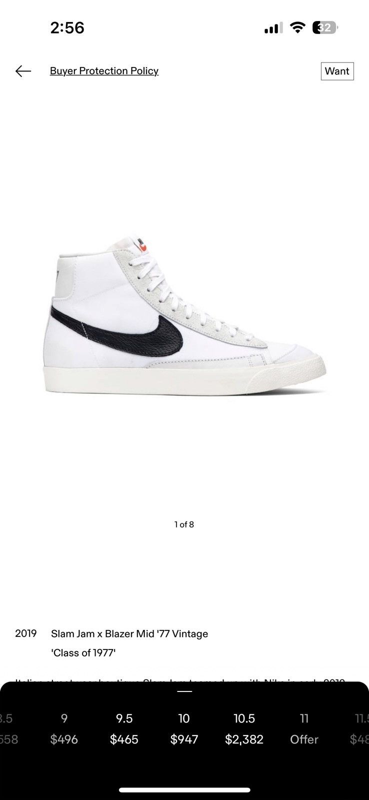 Nike Slam Jam x Nike Blazer Mid ‘77 Vintage Size US 10 / EU 43 - 8 Thumbnail