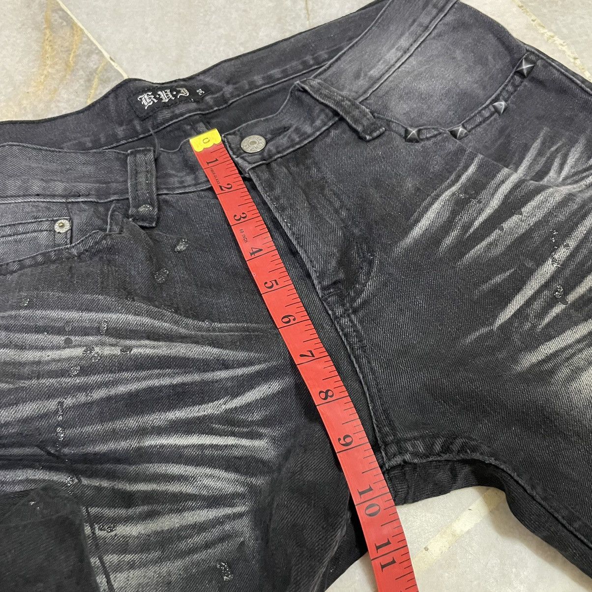 If Six Was Nine Vintage Y2K Flared Rare Faded Splatter Paint Design Size US 28 / EU 44 - 19 Thumbnail