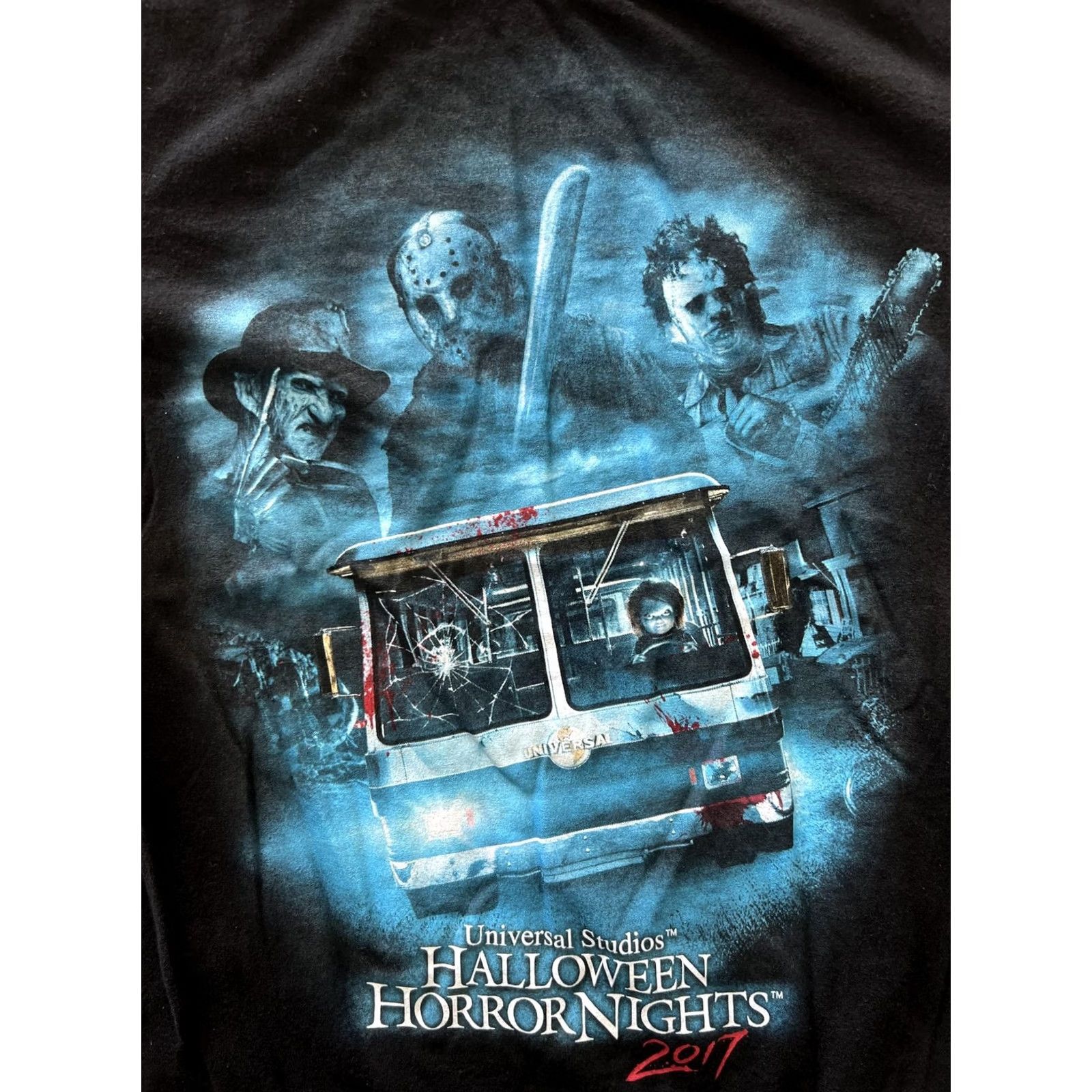 Vintage Universal Studios Halloween Horror Nights T-Shirt Mens Small Black Slashers 2017 Size US S / EU 44-46 / 1 - 2 Thumbnail
