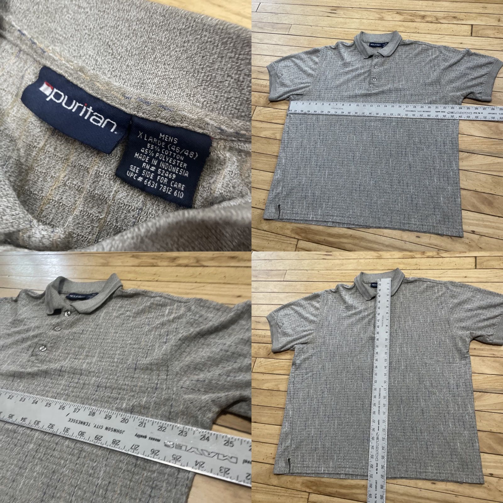 Vintage VINTAGE Puritan Polo Shirt Knit Textured Y2k Cotton Short Sleeve Button Brown Blue Yellow Spec 3D XL Mens Size US XL / EU 56 / 4 - 8 Thumbnail