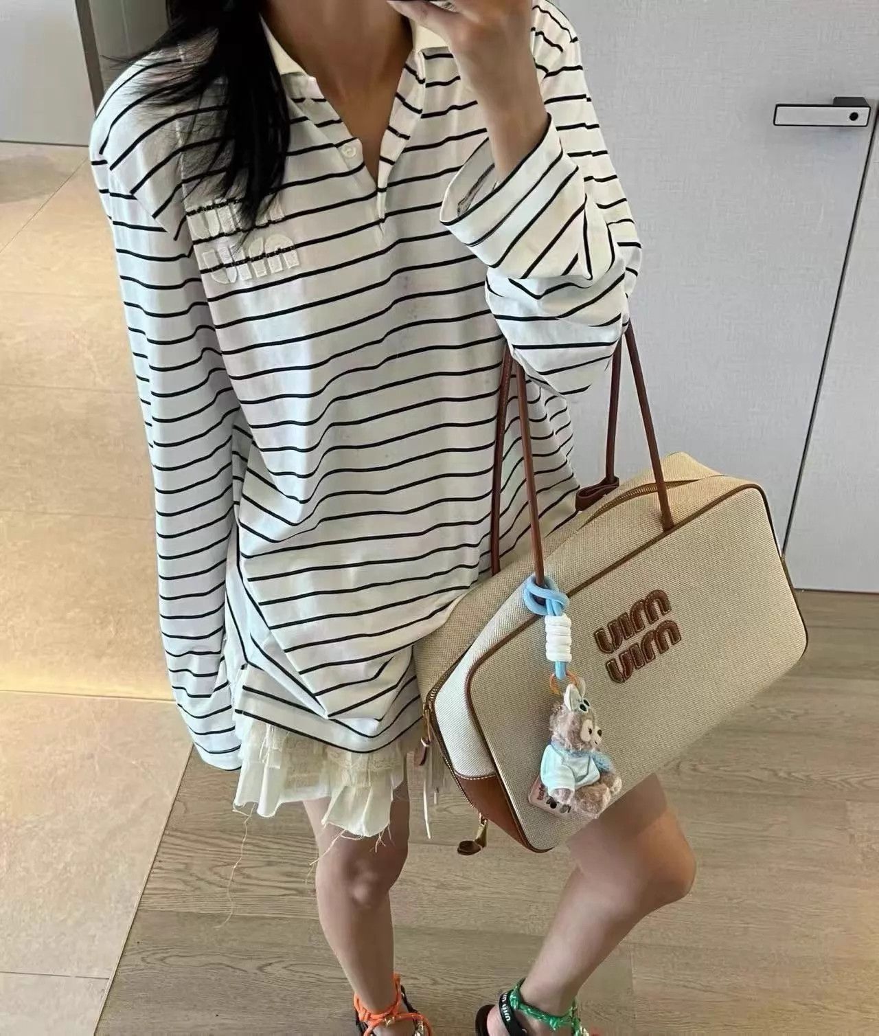 Miu Miu MIU MIU Striped Polo Long Sleeve M Size M / US 6-8 / IT 42-44 - 5 Thumbnail