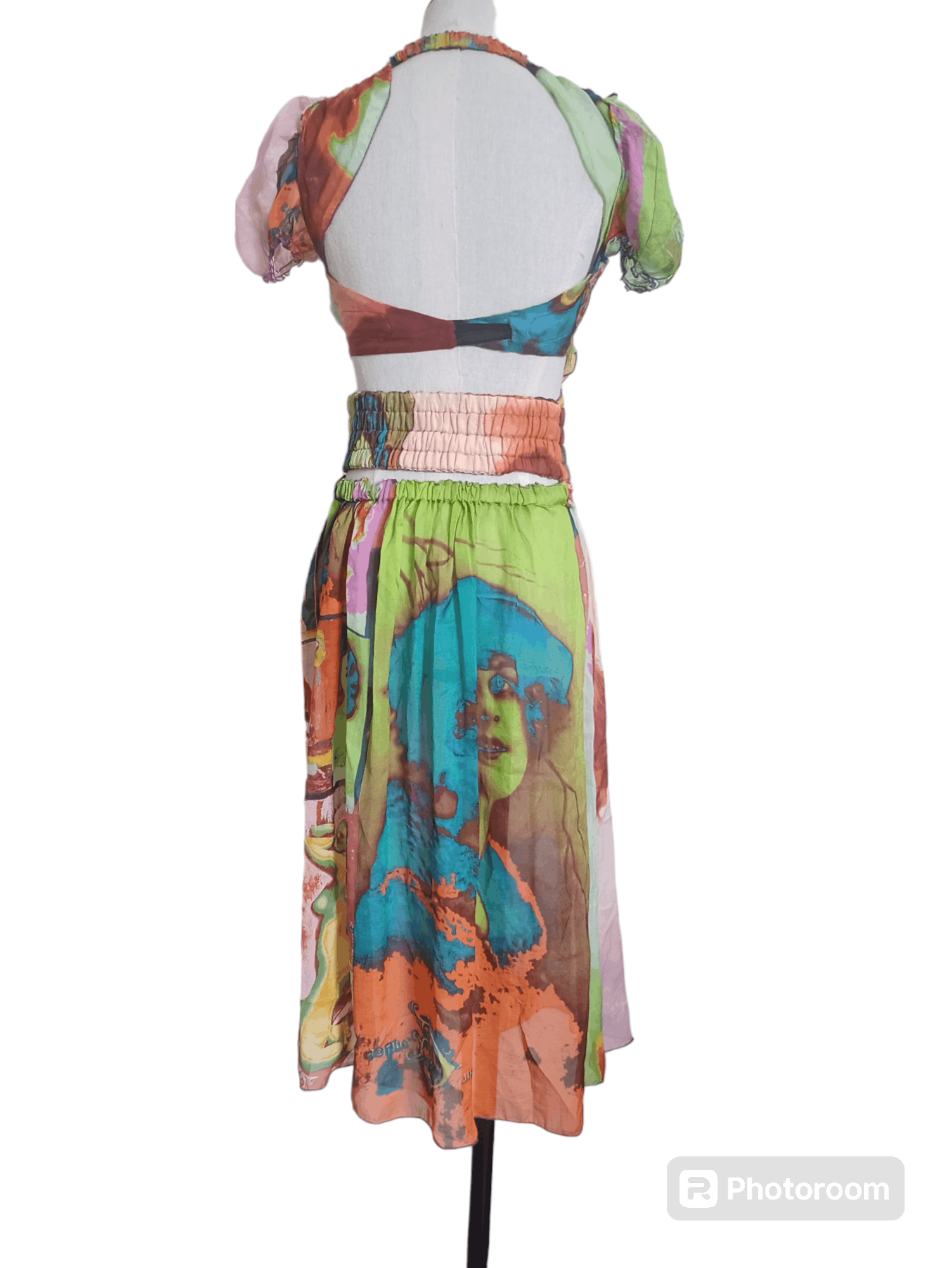 Jean Paul Gaultier Iconic S/S 2002 Women Portraits silk dress Size XS / US 0-2 / IT 36-38 - 10 Thumbnail
