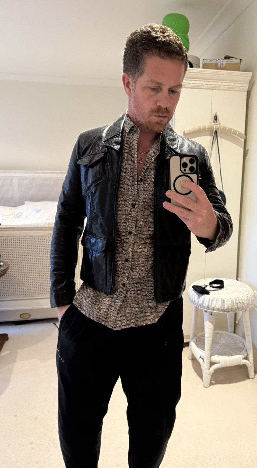 Saint Laurent Paris SS14 Saint Laurent crocodile shirt Hedi Slimane 40 Size US L / EU 52-54 / 3 - 7 Thumbnail