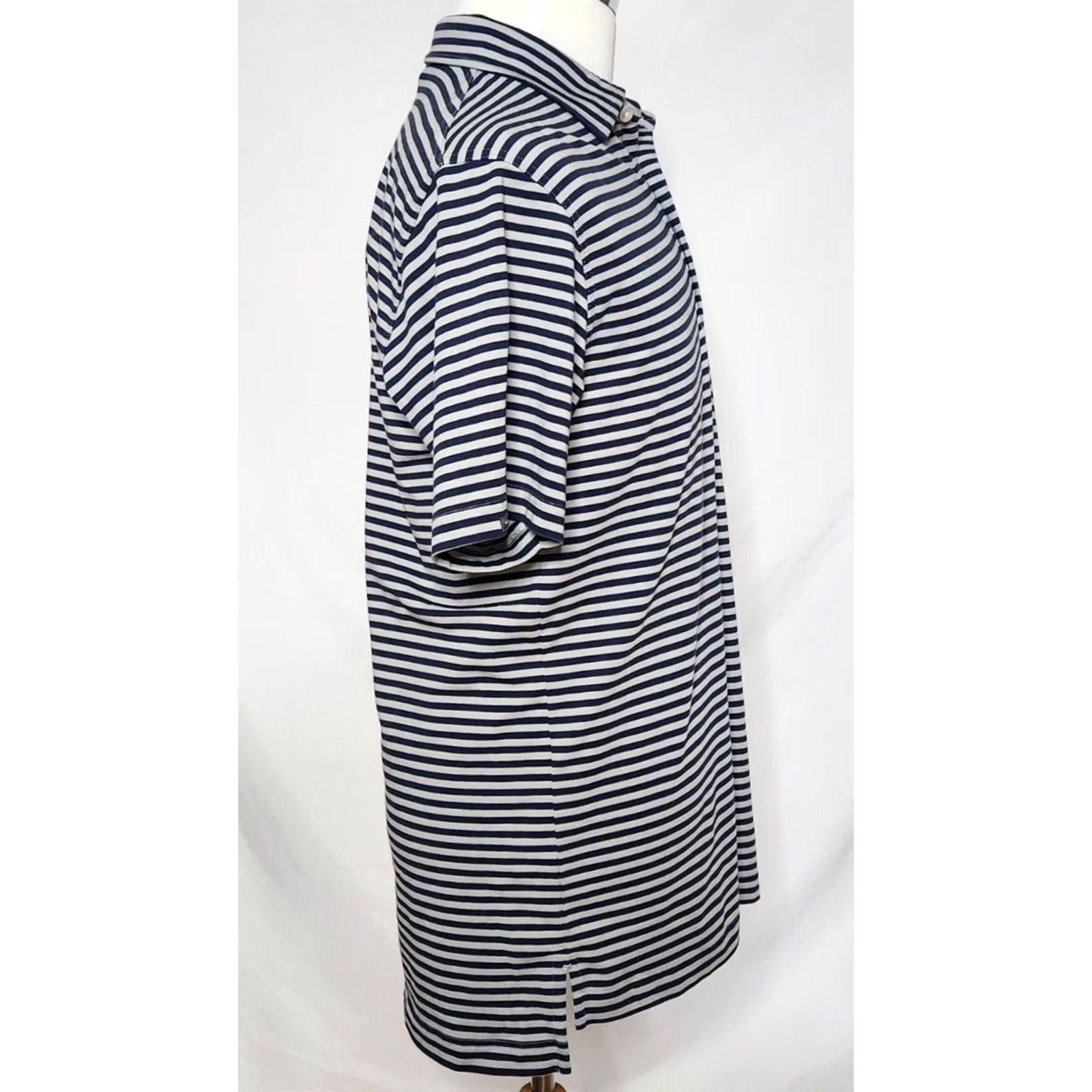 Vintage Dunning Golf Polo Shirt Short Sleeve Striped Blue Gray Cotton Blend M Mens Size US M / EU 48-50 / 2 - 4 Thumbnail