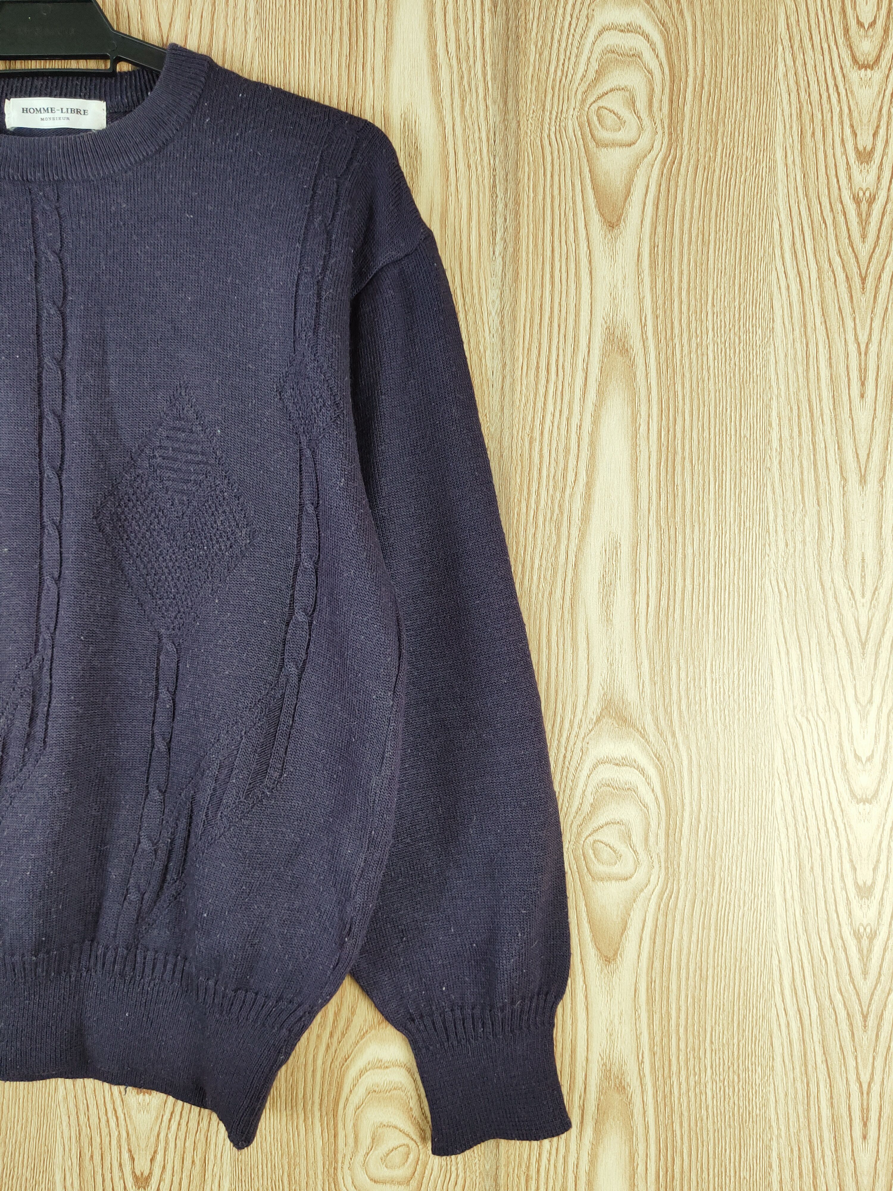 Homespun Knitwear × Japanese Brand × Vintage Vintage 💥 Homme Libre Dark Purple Knitwear Sweatshirts Size US M / EU 48-50 / 2 - 5 Thumbnail