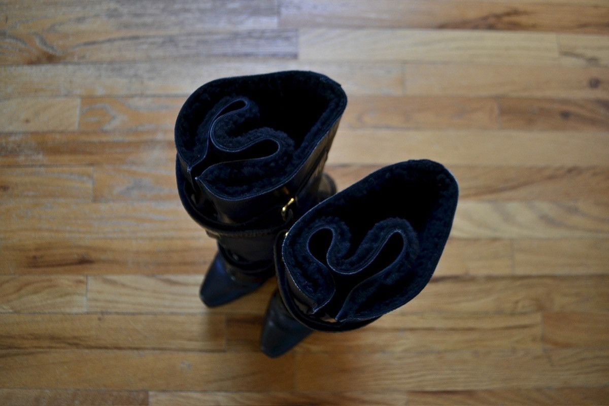 Louis Vuitton FW2006 by Marc Jacobs Wedged Shearling Lined Knee-High Boots Size US 10 / IT 40 - 9 Thumbnail