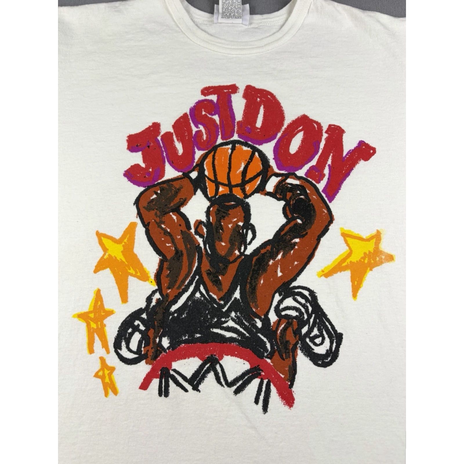 Champion Champion T-Shirt Men XL White 100% Cotton Basketball Collabor+Aid Crew Neck Short Sleeve Regular Sports All Seasons Images Included Size US XL / EU 56 / 4 - 2 Thumbnail