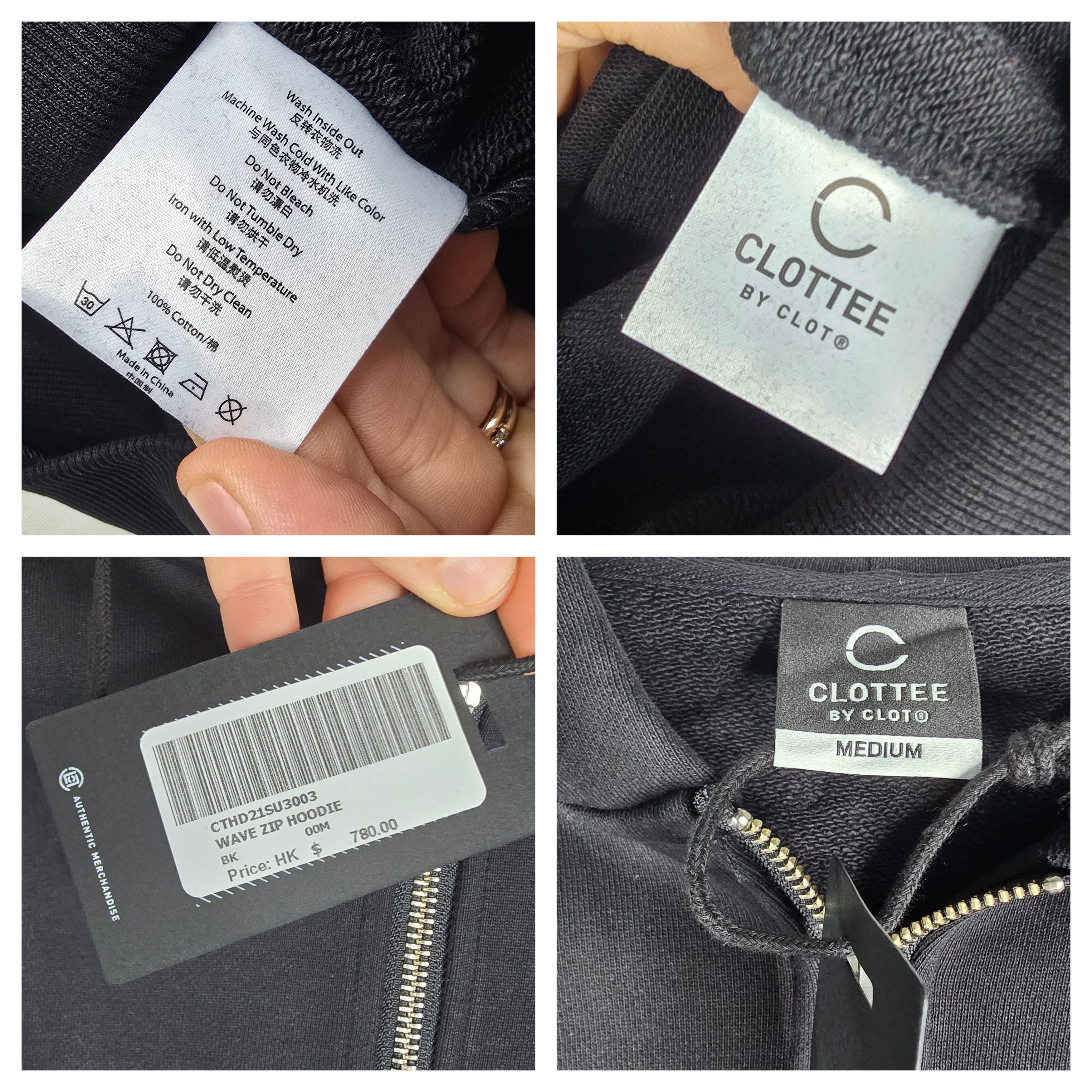 CLOT × Japanese Brand NEW Clottee By Clot Mens Medium Wave Black Full Zip Hoodie Size US M / EU 48-50 / 2 - 8 Thumbnail