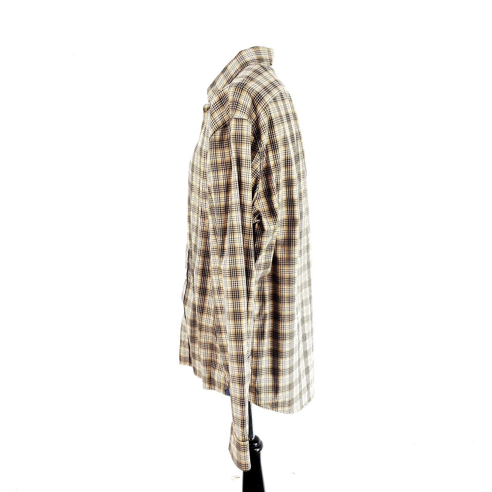 Michael Kors Michael Kors Slim Fit Button Down Brown Plaid Collared XL Co Size US XL / EU 56 / 4 - 3 Thumbnail