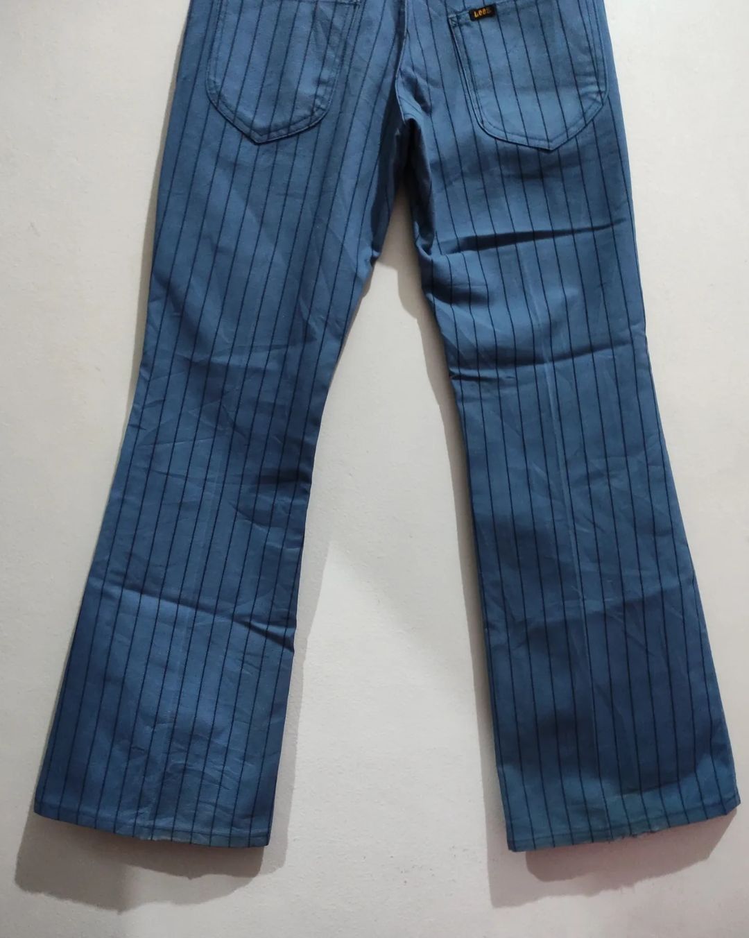 Lee Vintage 1960s Lee Striped Bell Bottom Flared Jeans Size US 29 - 9 Thumbnail