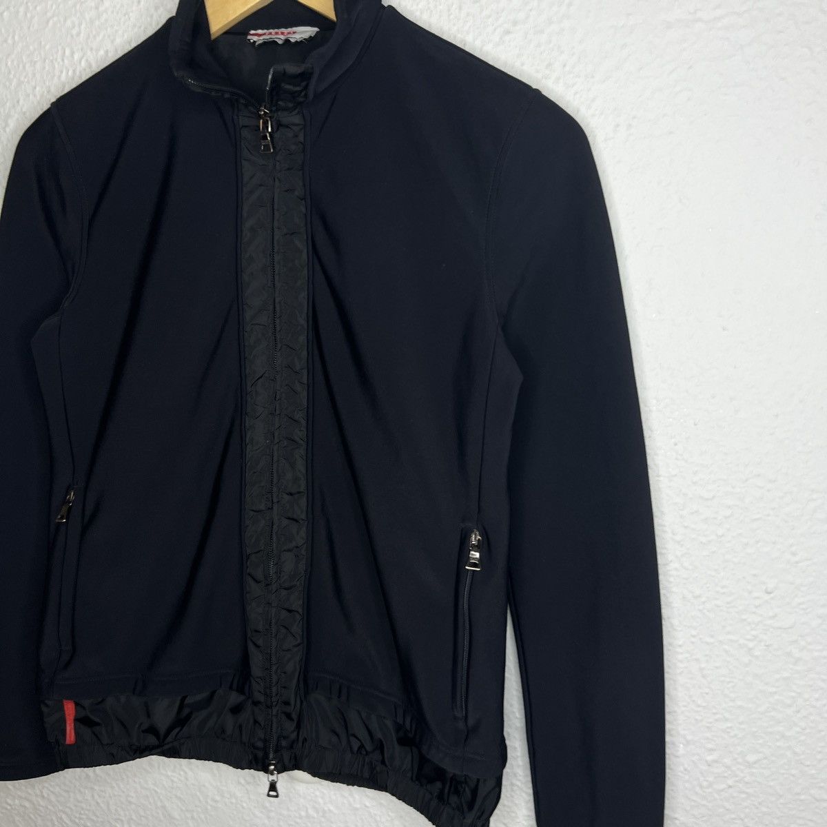 Designer × Prada Prada Nylon Light Jacket Black Logo Zip Logo Size XS / US 0-2 / IT 36-38 - 3 Thumbnail