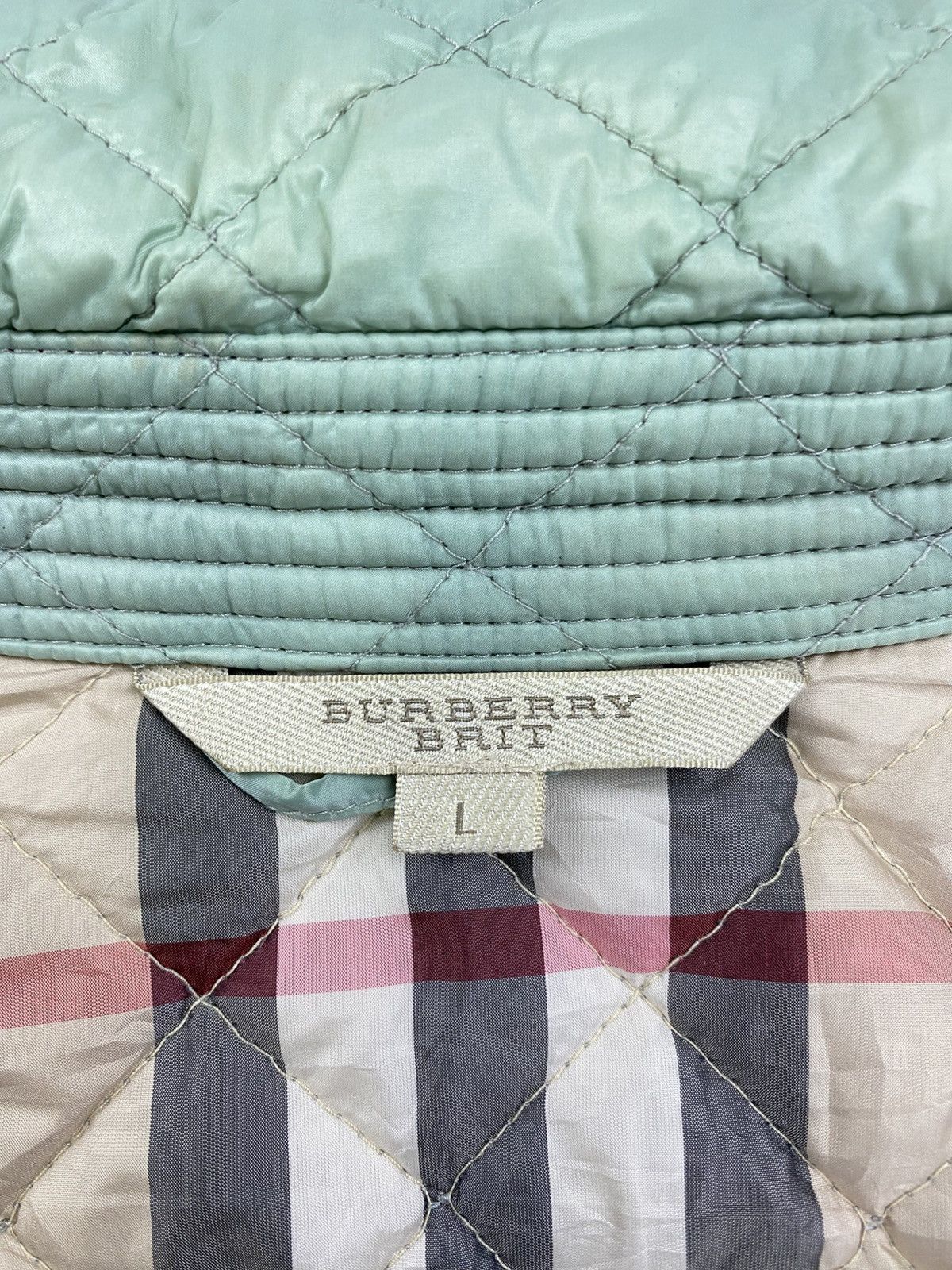 Burberry × Vintage Vintage Burberry Brit Nova Check Puffer Down Buttoned Jacket Size L / US 10 / IT 46 - 9 Thumbnail