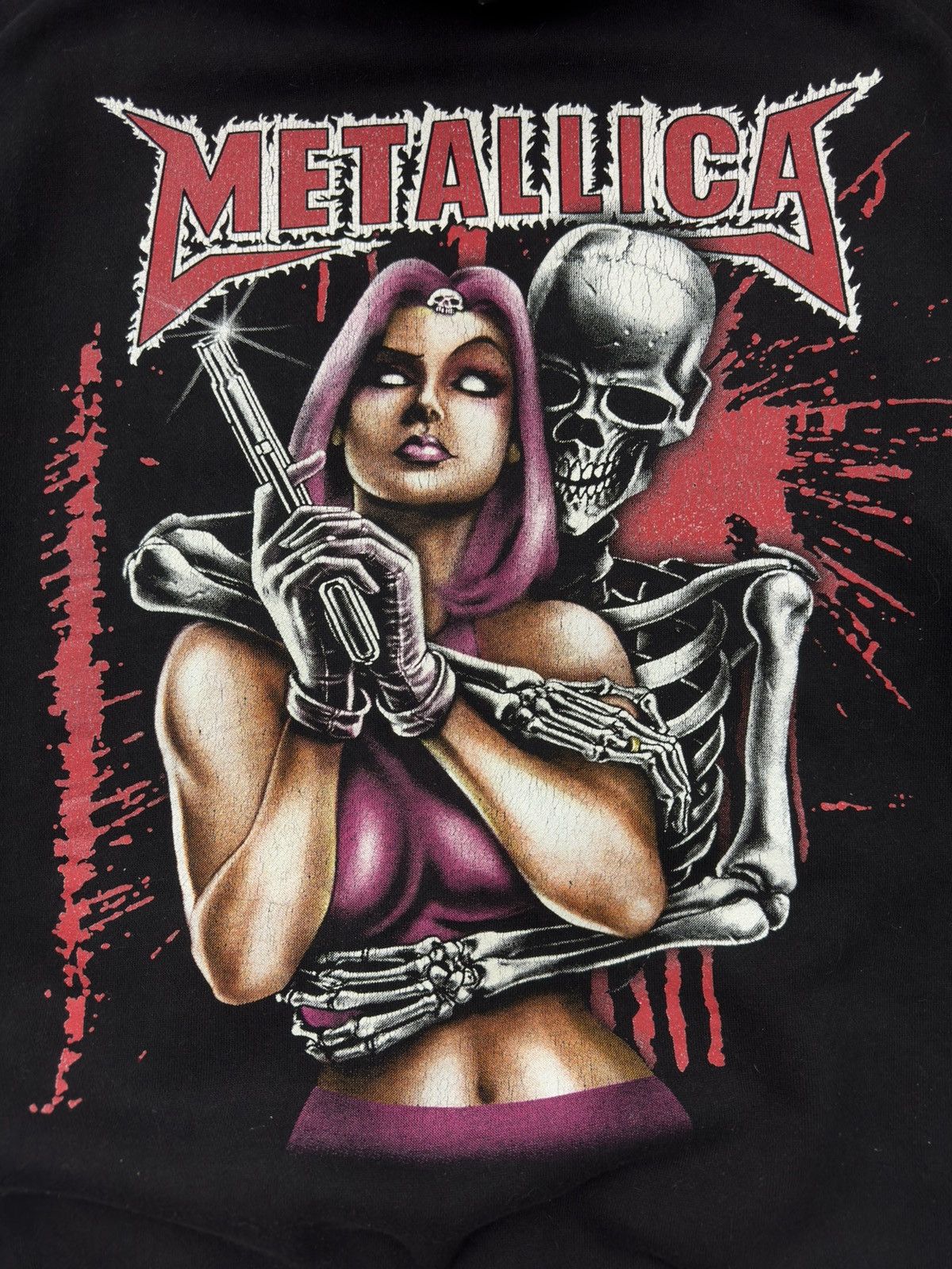 Metallica Vintage 00s Metallica Black Hoodie Skull & Girl Rock Heavy Size US XL / EU 56 / 4 - 6 Thumbnail