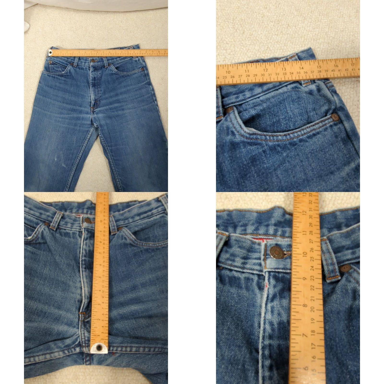 Levi's VINTAGE Levi's 500 Series Jeans Bootcut 34x29 Blue Flannel Lined Orange Tab Mens 80s Size US 34 / EU 50 - 9 Thumbnail