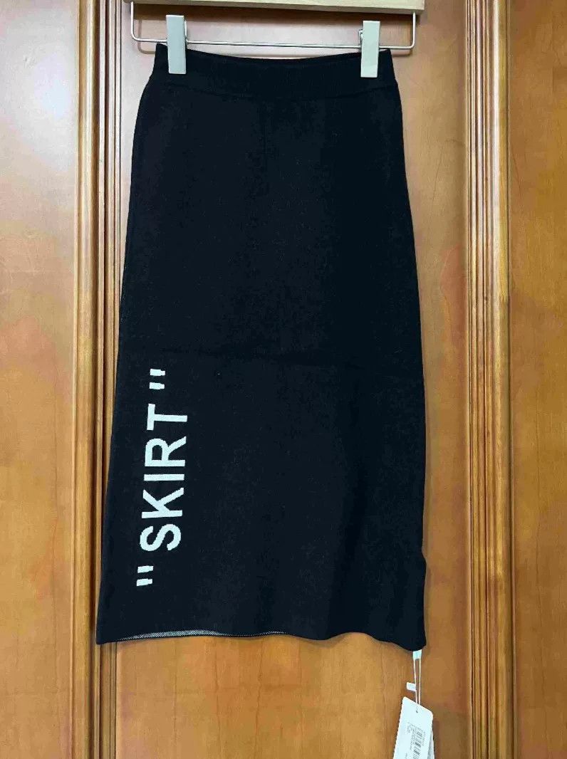 Off-White Off-White Knitted Midi Skirt for Women Size 40" / US 18 - 1 Thumbnail