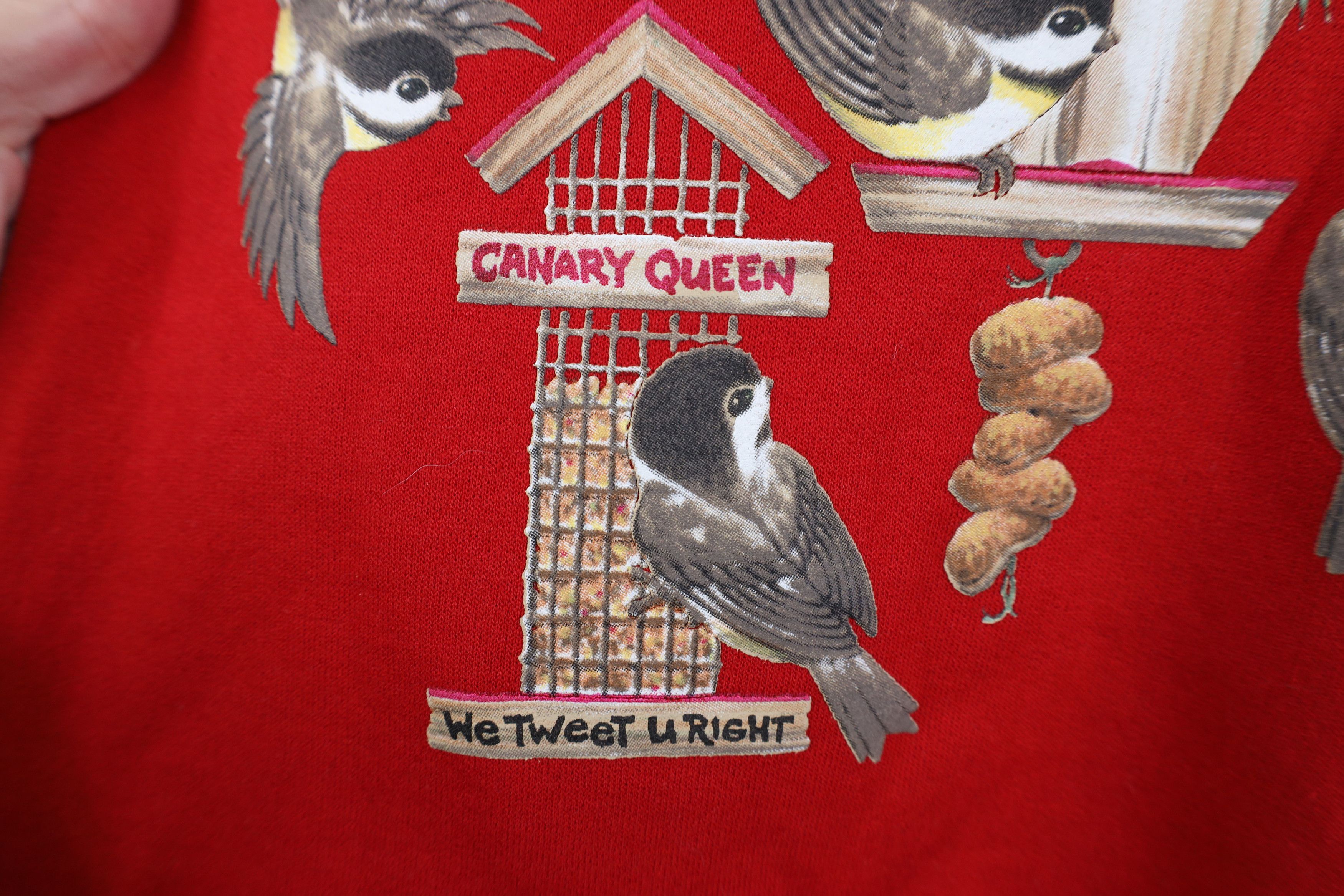 Vintage Deadstock Vintage 90s Christmas Nature Bird Sweatshirt Red Size XL / US 12-14 / IT 48-50 - 6 Thumbnail