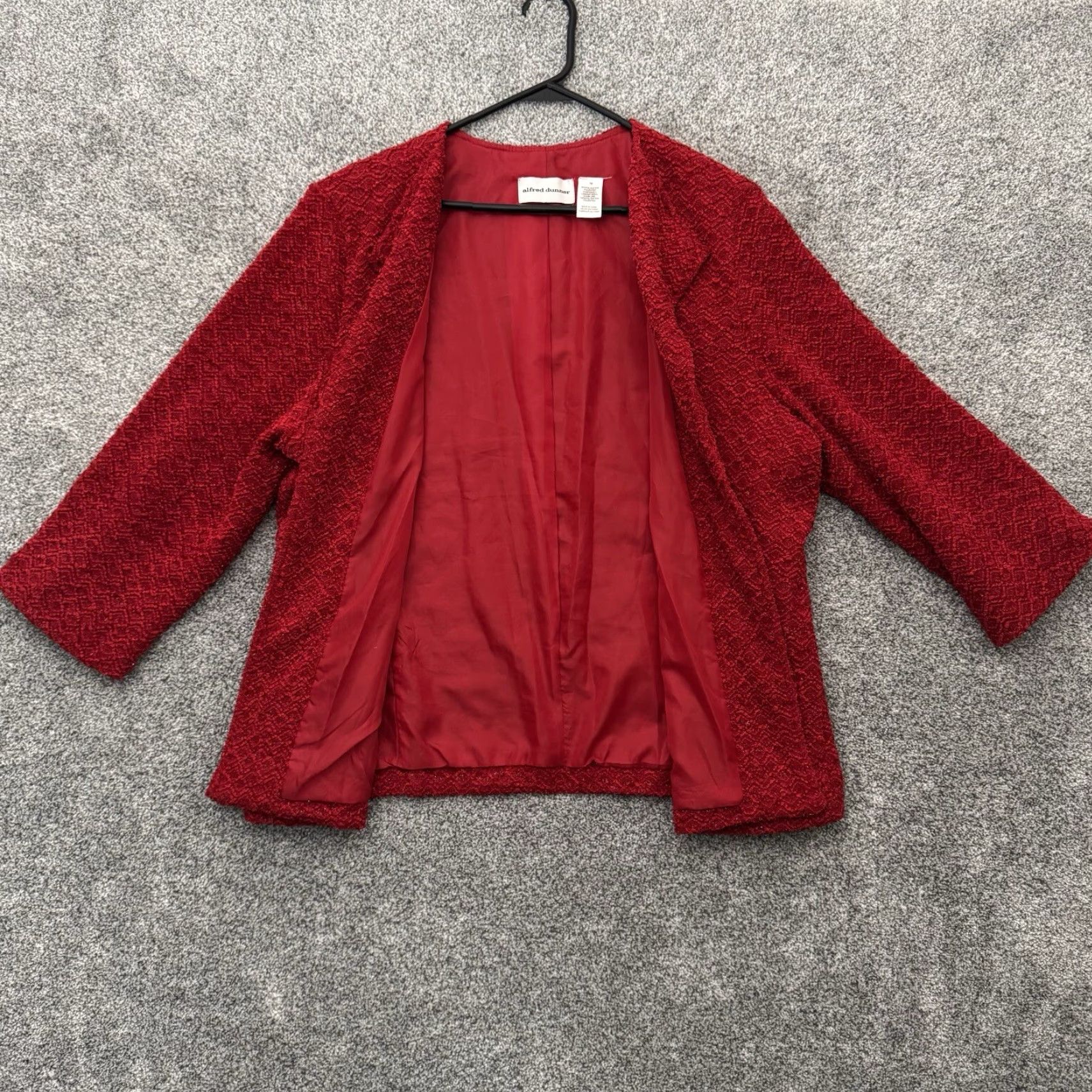 Vintage VINTAGE 90s Y2K Womens Blazer 18 Party Valentines Day Festive Sparkly Metallic Red Aluminum Size XXL / US 16-18 / IT 52-54 - 7 Thumbnail