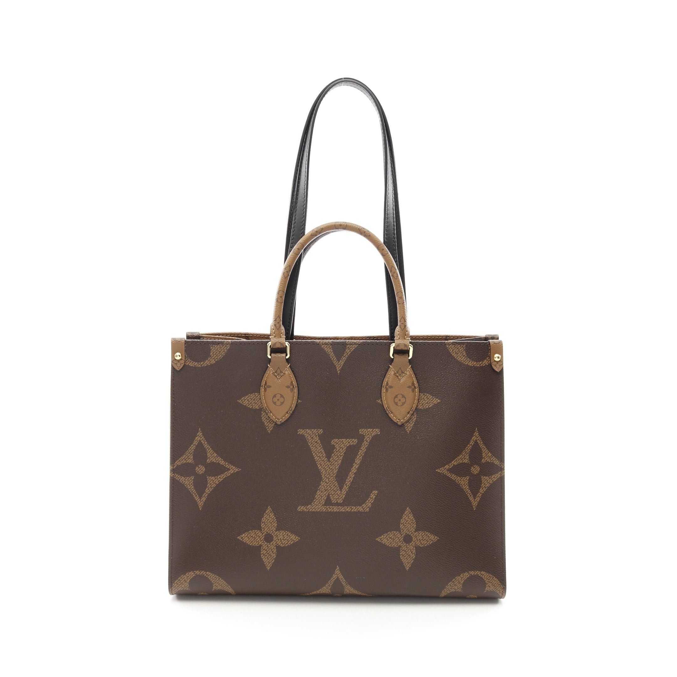 Louis Vuitton Louis Vuitton On-The-Go Mm Monogram Giant Reverse Shoulder Bag Tote Leather Brown Beige Size ONE SIZE - 1 Thumbnail
