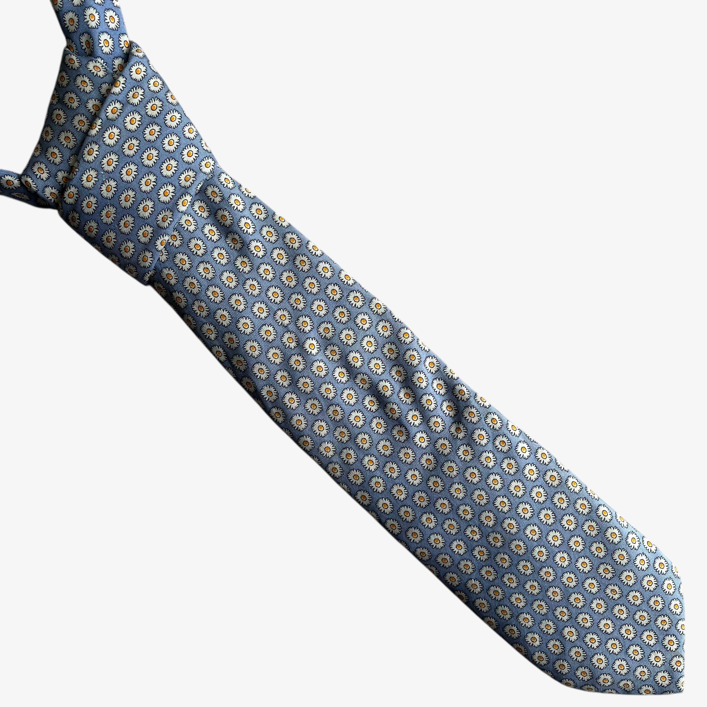 Vineyard Vines Vintage Y2K Vineyard Vines Daisy Flower Print Blue Silk Tie Size ONE SIZE - 1 Thumbnail