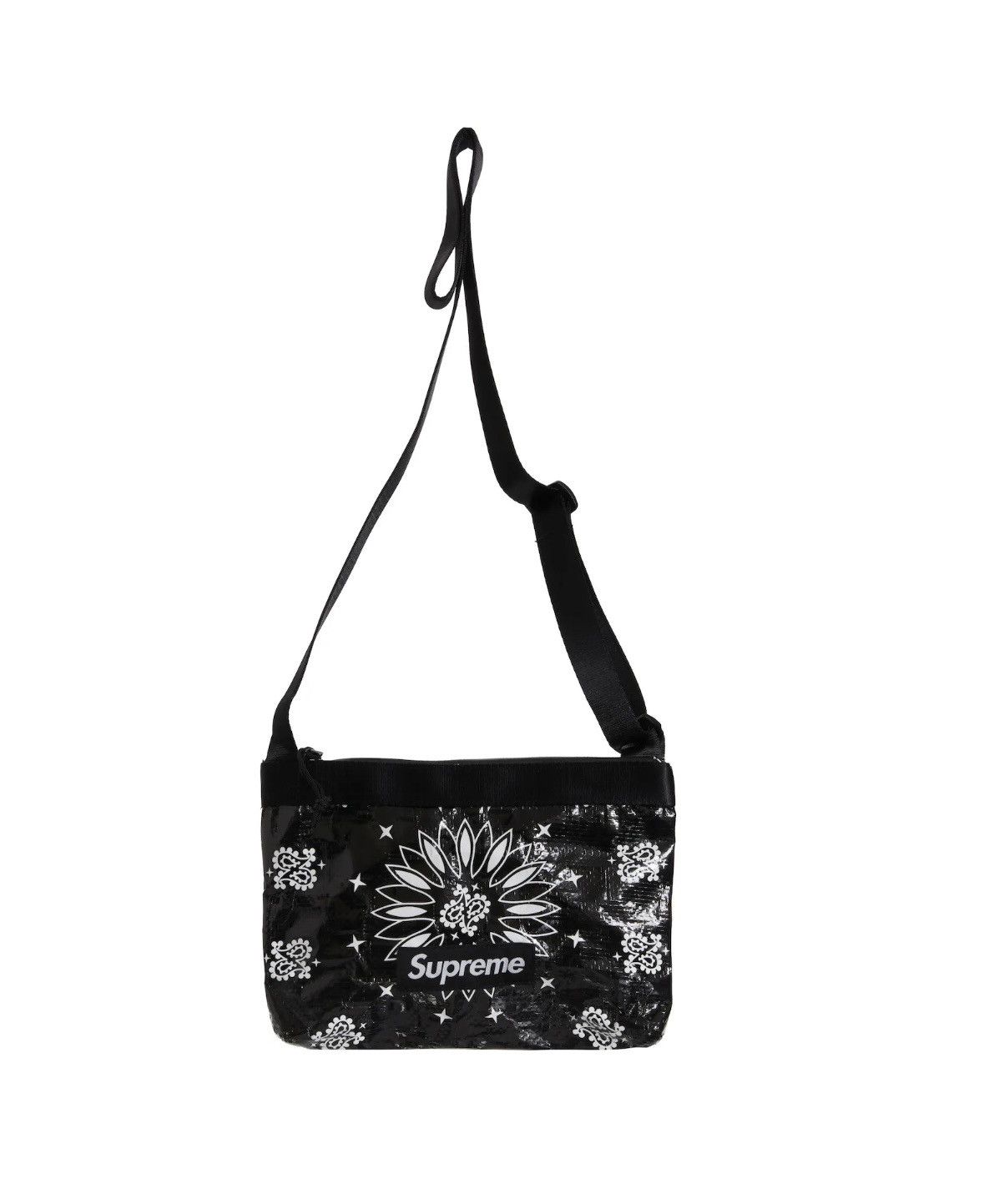 Supreme Supreme Bandana Tarp Side Bag Paisley Black Size ONE SIZE - 1 Thumbnail