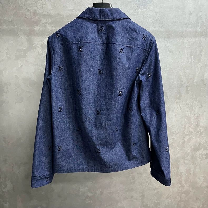 Louis Vuitton Louis Vuitton 25 Blue Denim Logo Embroidered Single Breast Size US S / EU 44-46 / 1 - 5 Thumbnail