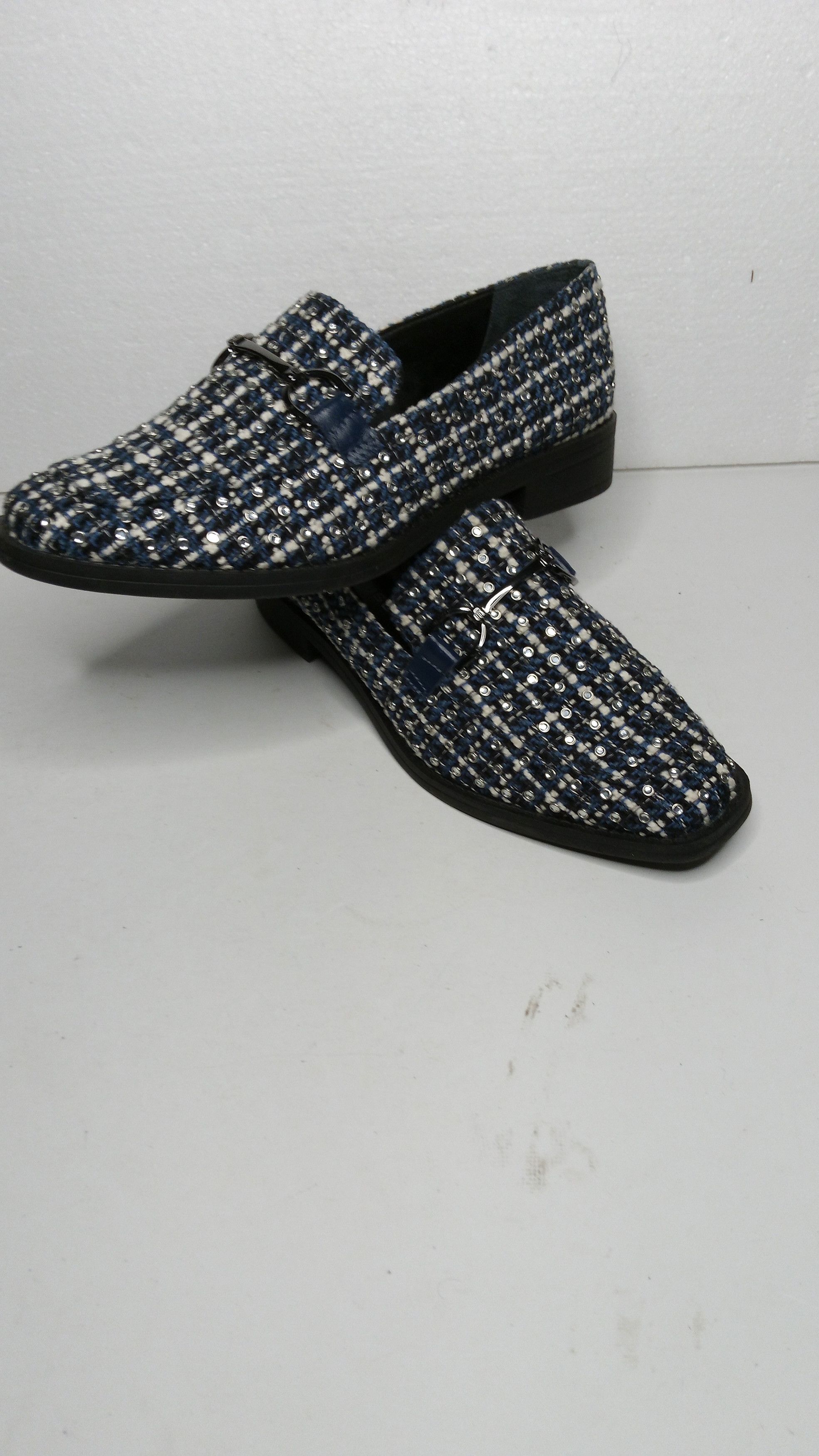 Other Jorge Bischoff Elegant Blue /White Tweed Loafers Size US 5 / IT 35 - 1 Thumbnail