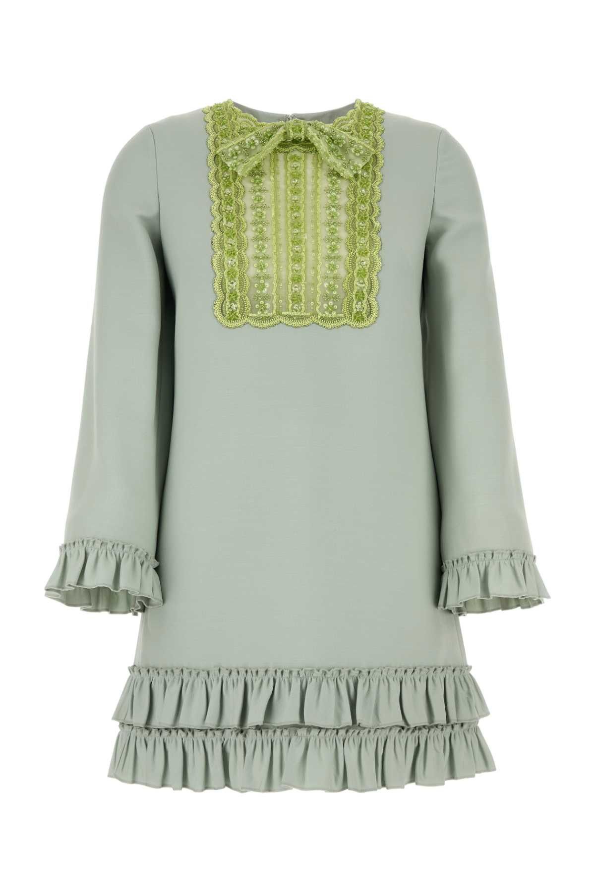 Valentino Mint Green Wool Blend Mini Dress Size S / US 4 / IT 40 - 1 Thumbnail