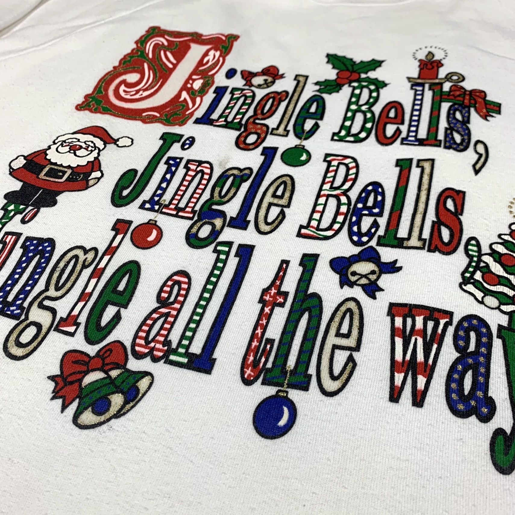 Jerzees VINTAGE JERZEES Sweatshirt Christmas 90s XL White Women Pullover Crew Neck Long Sleeve 25in 22.5in Size XL / US 12-14 / IT 48-50 - 2 Thumbnail