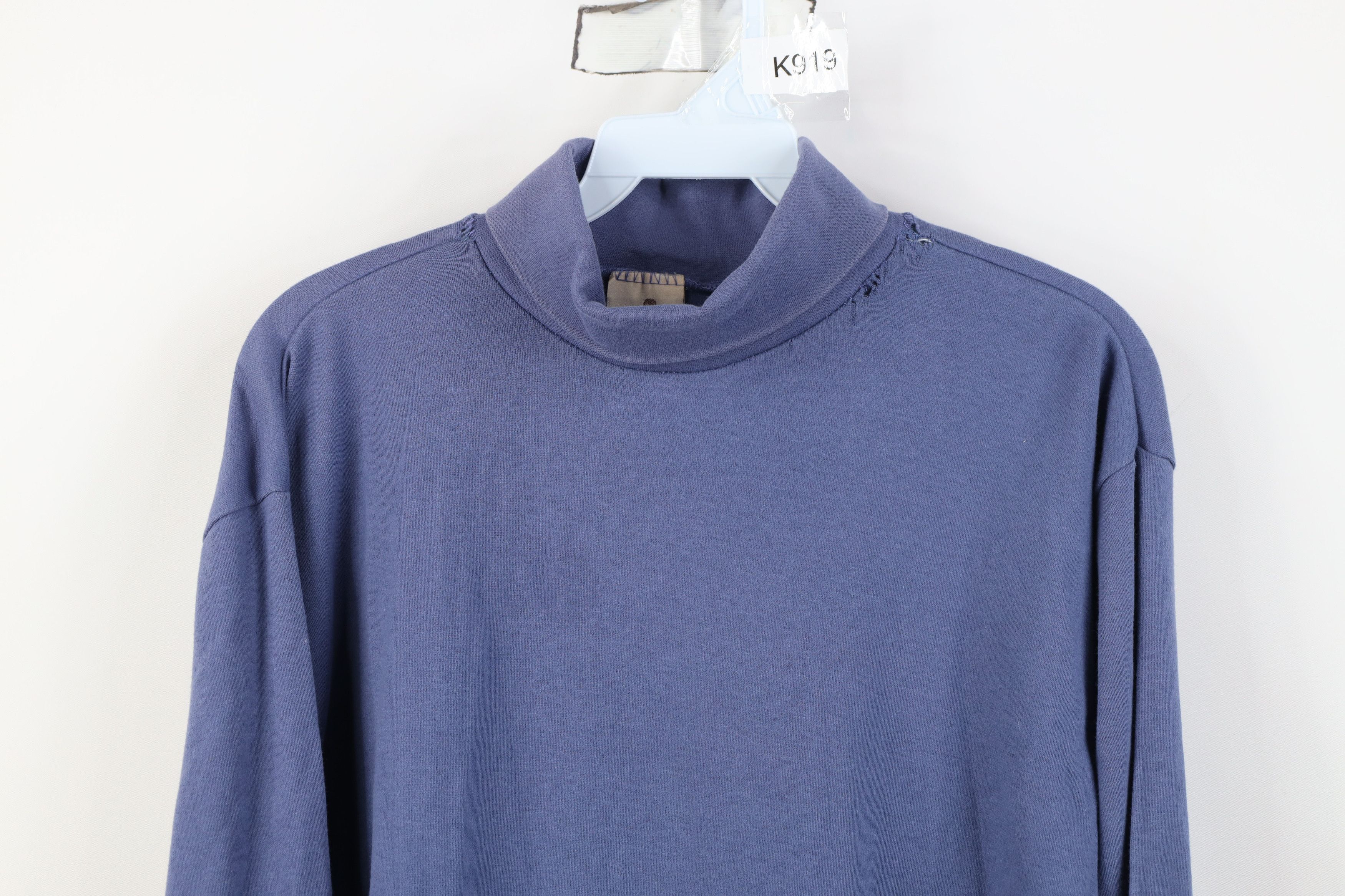 Vintage Vintage 90s Streetwear Blank Turtleneck Long Sleeve T-Shirt Size US L / EU 52-54 / 3 - 2 Thumbnail