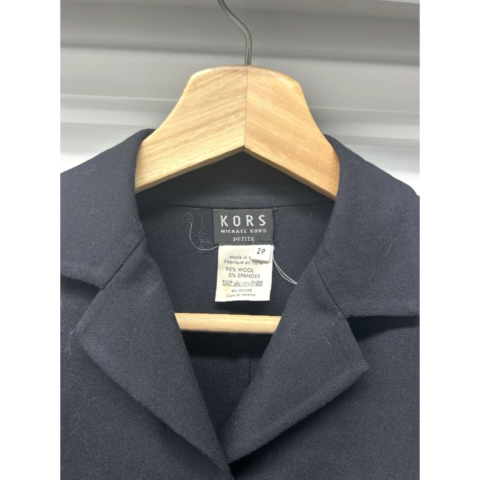 Michael Kors Womens Michael Kors Jacket Petites Navy Blue Wool Blend ButtonUp Size 2P Overcoat Womens Size XS / US 0-2 / IT 36-38 - 6 Thumbnail