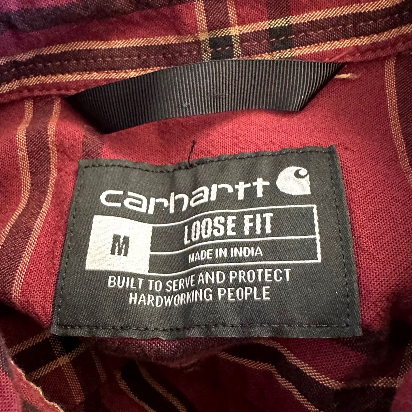 Carhartt Carhartt Mens Plaid Button-Down Shirt Red Black TW4447-M Medium Size US M / EU 48-50 / 2 - 7 Thumbnail