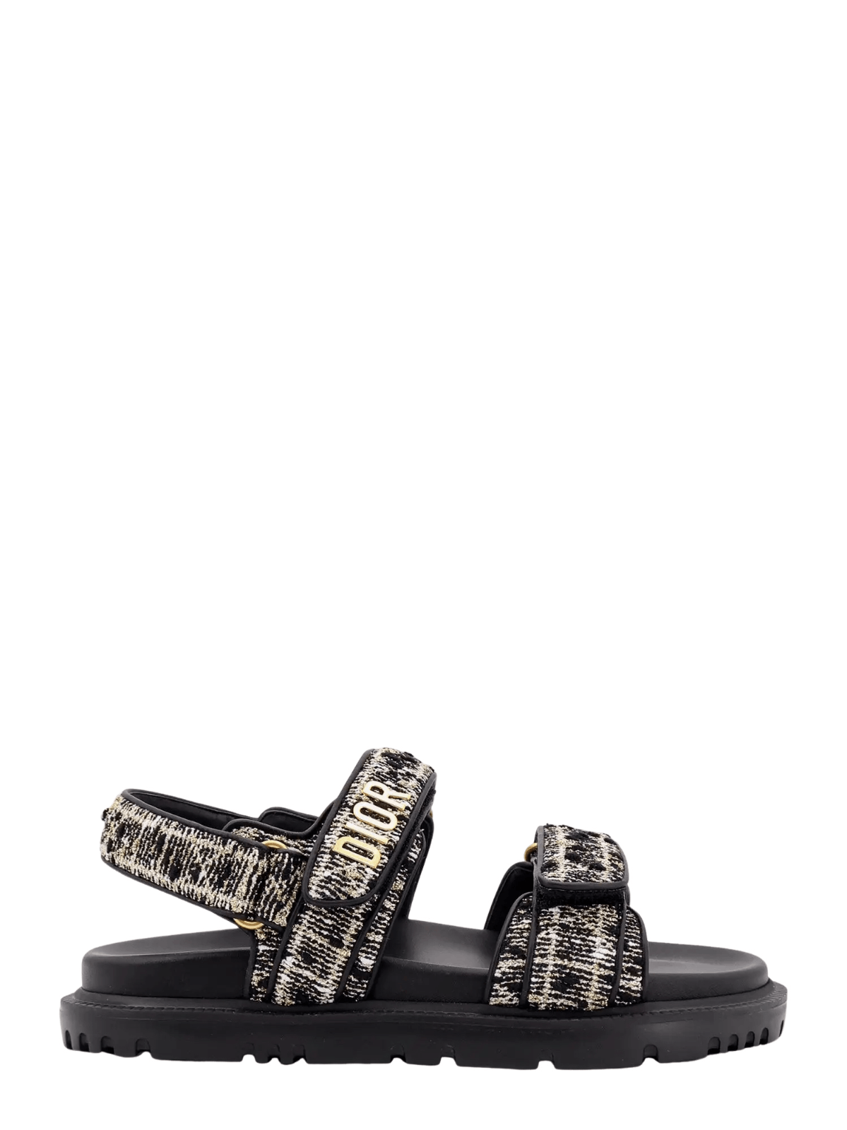 Dior DIOR Dioract Carnage Tweed Black Sandals NWT Size US 9 / IT 39 - 1 Thumbnail