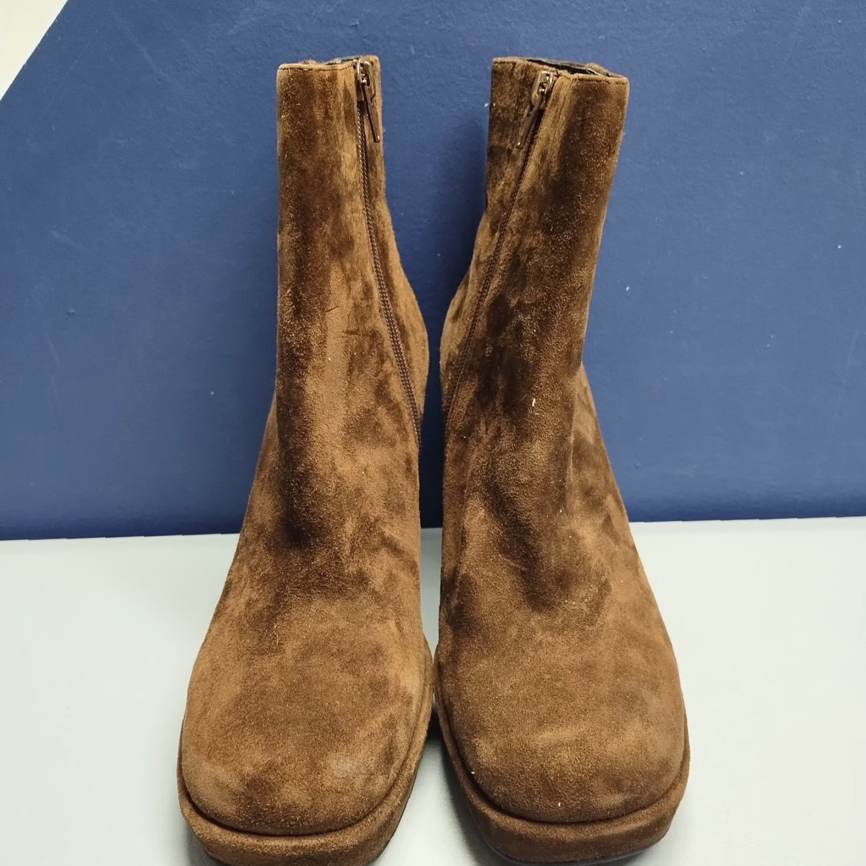 Jeffrey Campbell Jeffrey Campbell Women's Size 7 Brown Suede Heeled Ankle Boots Round Toe Side Zip Bootie Size US 7 / IT 37 - 2 Thumbnail