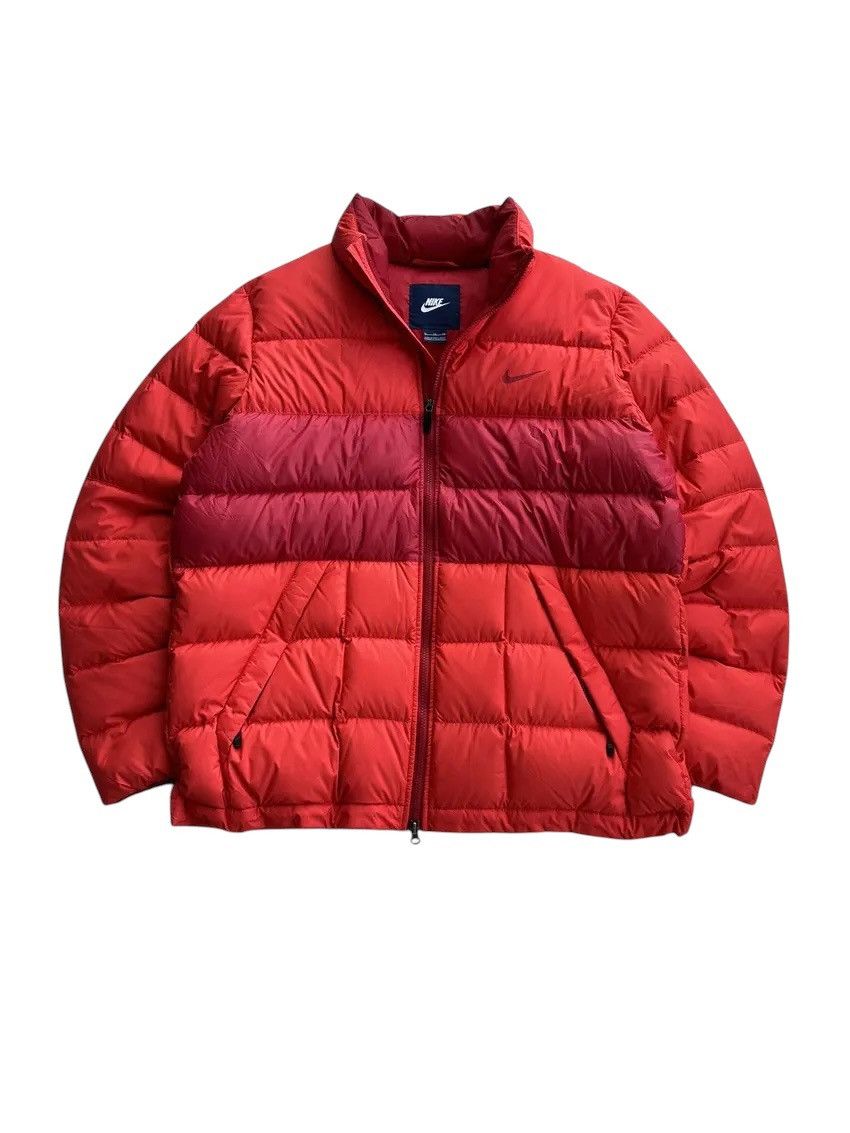 Nike × Vintage Vintage Nike Y2K Red Puffer Jacket Size US XL / EU 56 / 4 - 8 Thumbnail