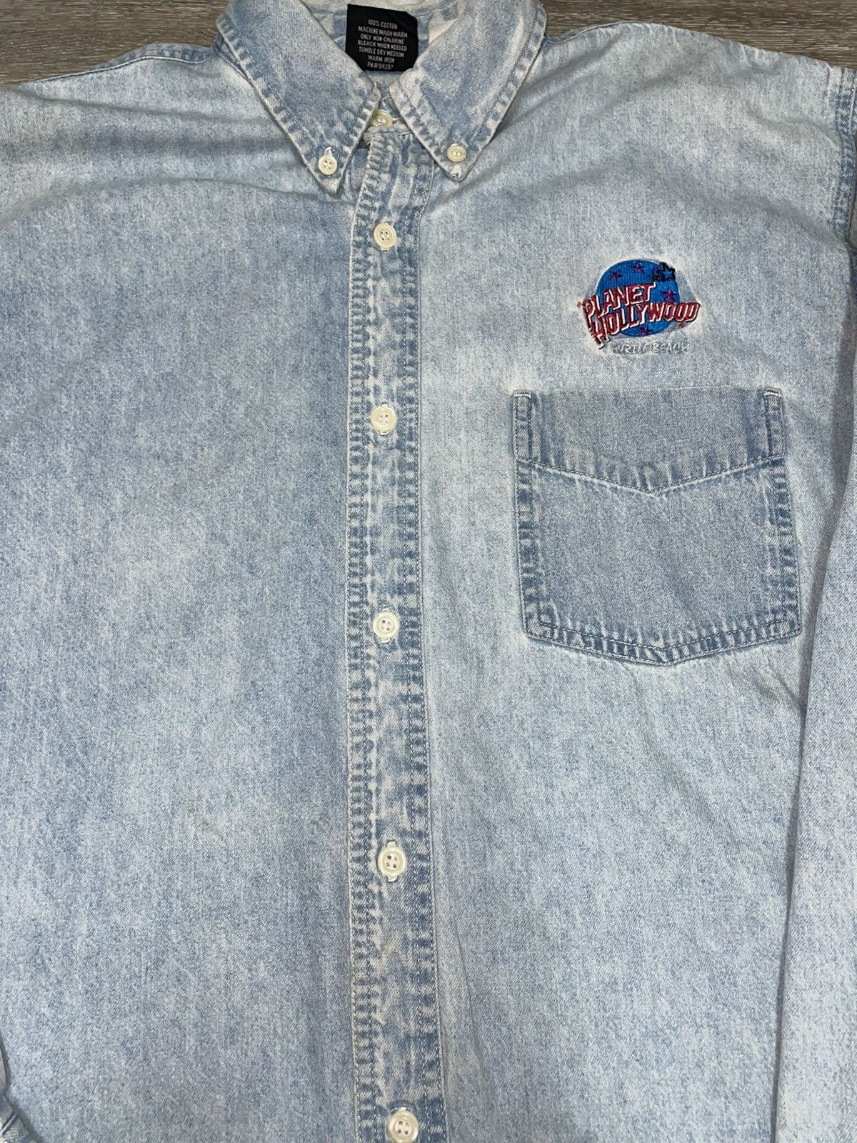 Vintage 1991 Denim Button Down Planet Hollywood Size US L / EU 52-54 / 3 - 11 Thumbnail