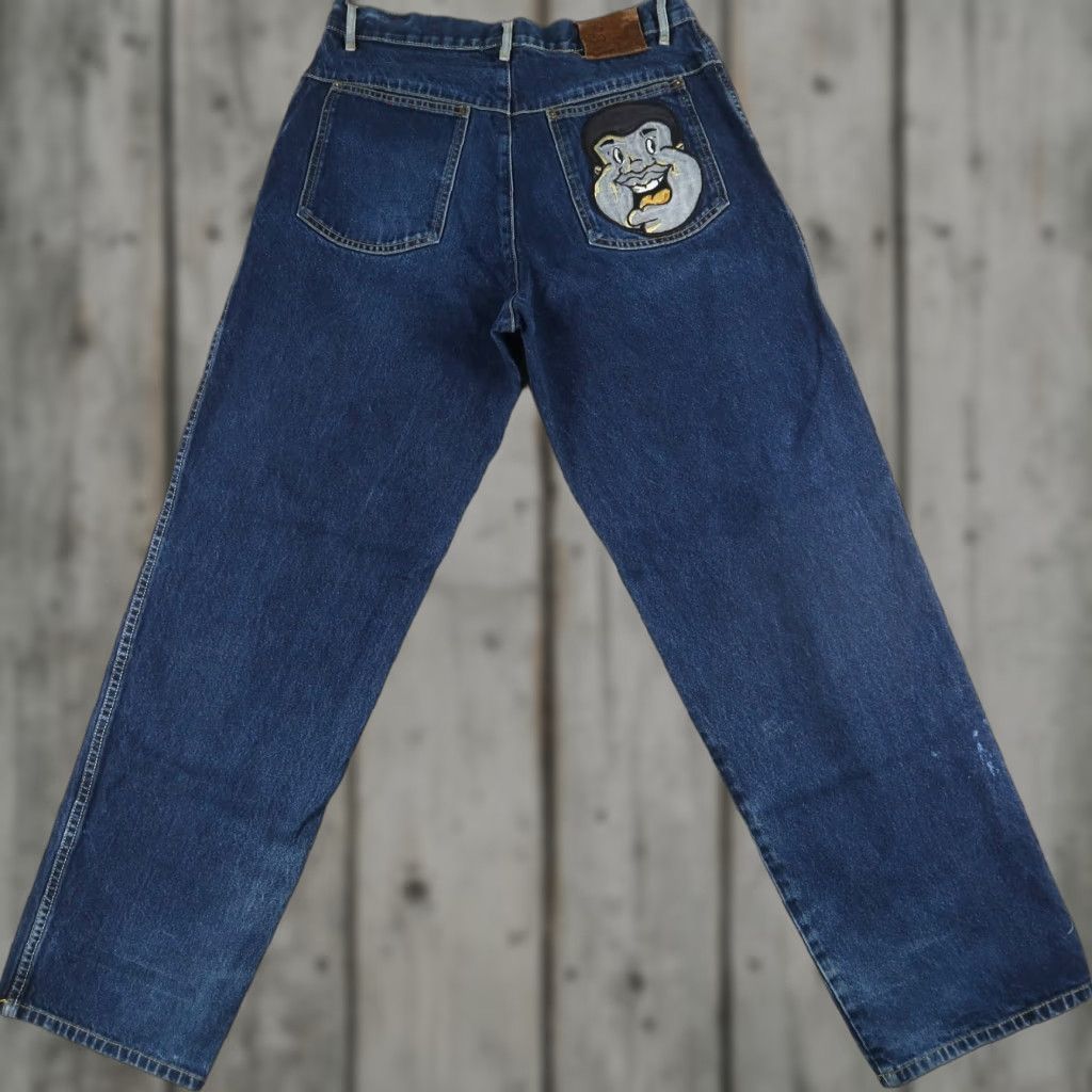 Fubu VINTAGE Platinum FUBU Fat Albert Jeans Mens 34x34 Blue Embroidered Hip Hop 2000s Size US 34 / EU 50 - 1 Thumbnail